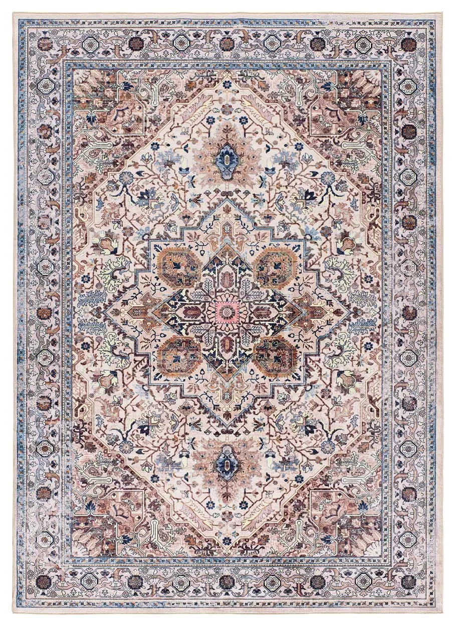 Tapis vintage oriental beige/multicolore 80x150 cm