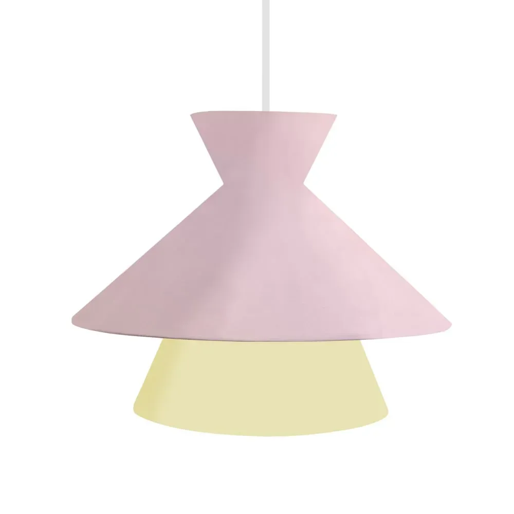 Suspension métal H110cm rose ;Abat-jour: rose