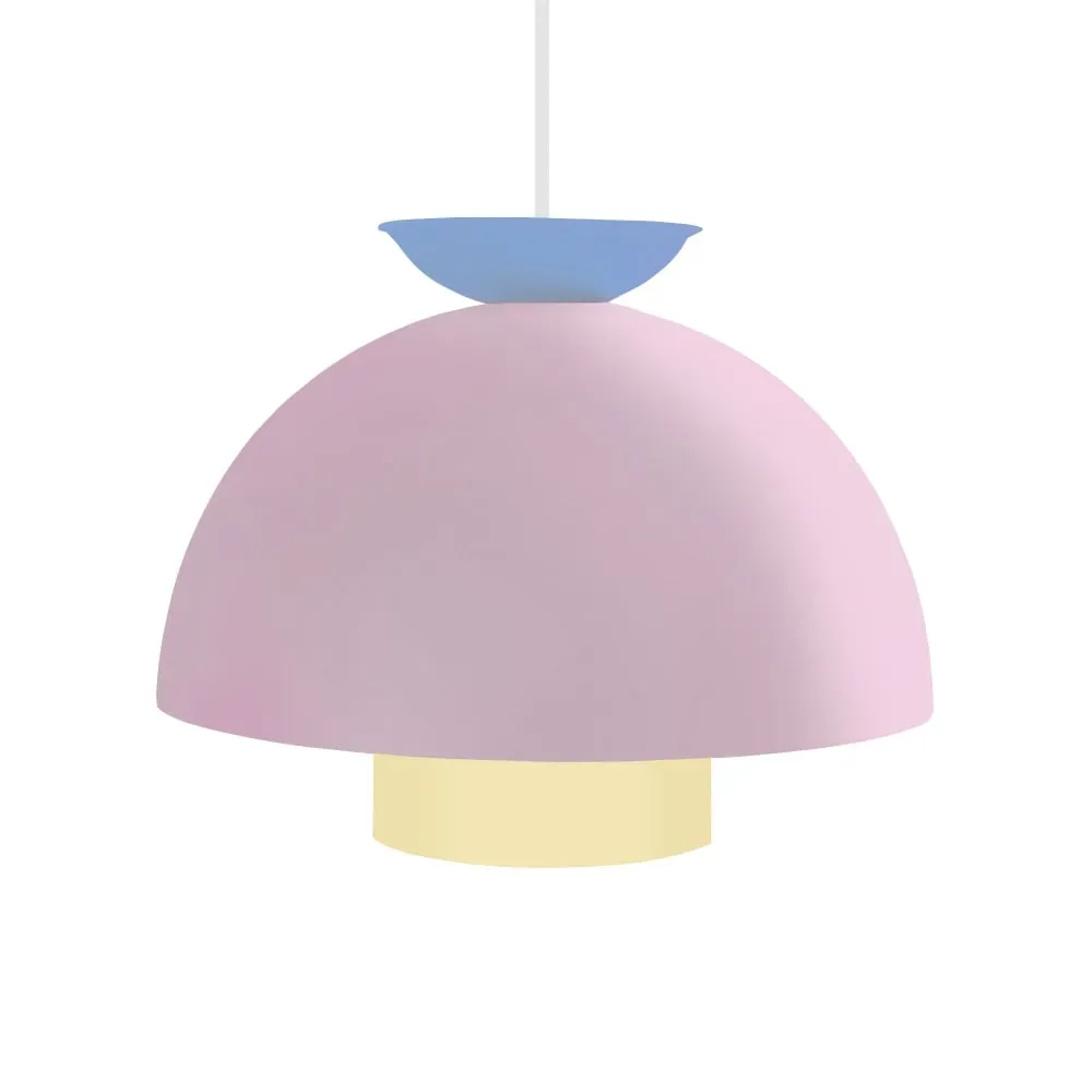 Suspension métal H110cm multicouleur;Abat-jour:  rose