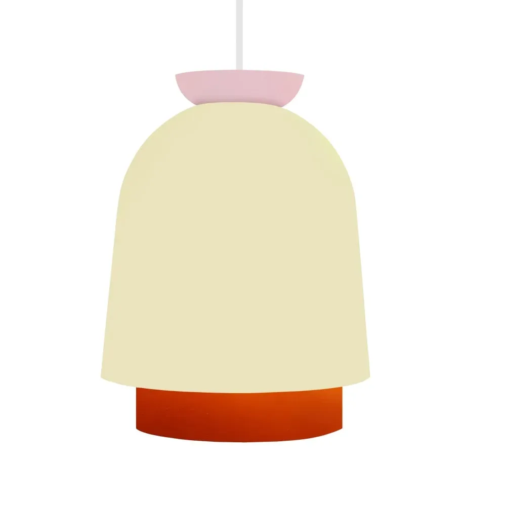 Suspension métal H110cm beige  ;Abat-jour: beige