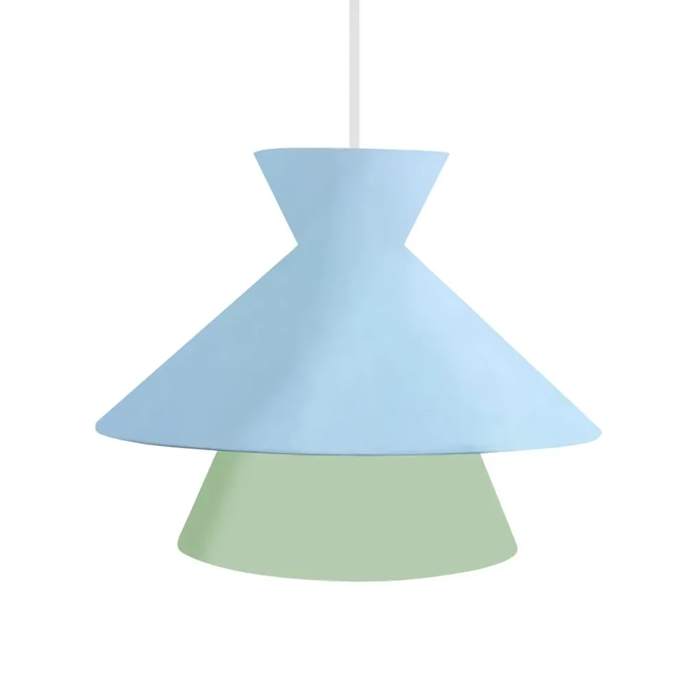 Suspension métal H110cm bleu ;Abat-jour:  bleu