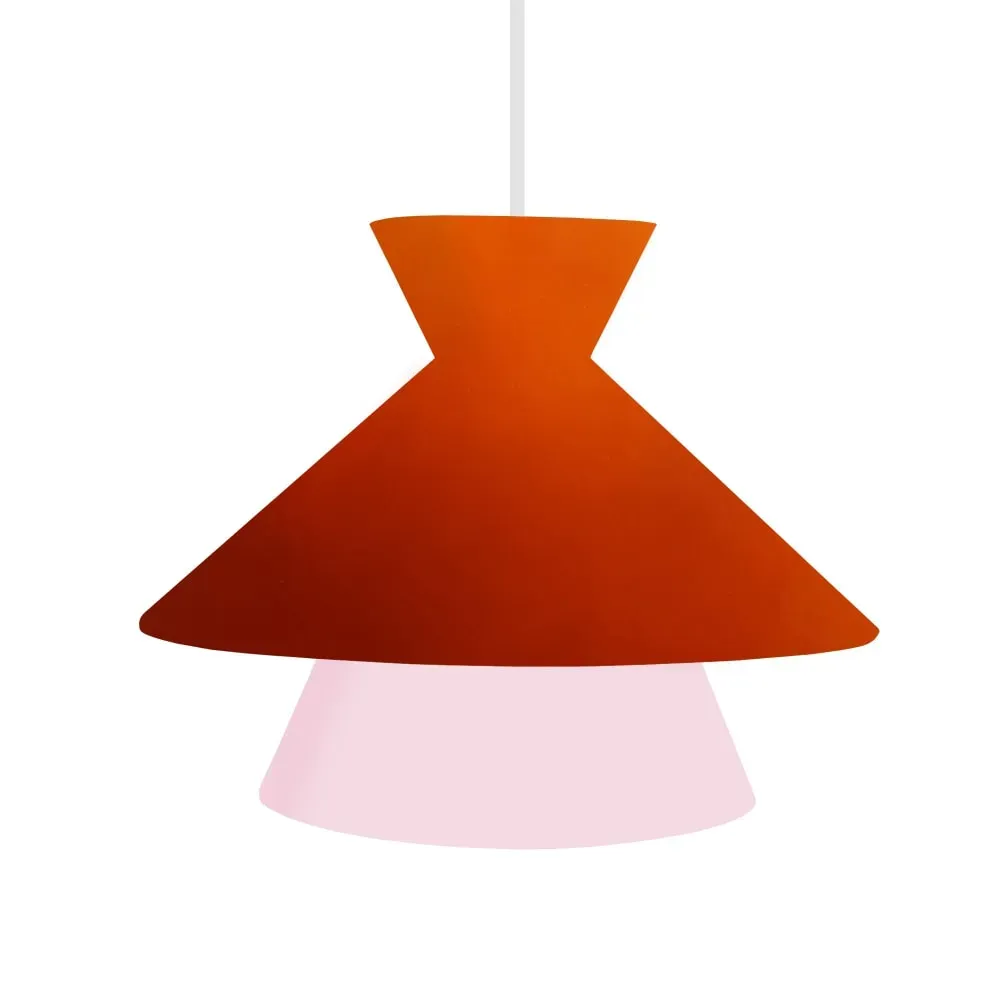 Suspension métal H110cm orange ;Abat-jour: orange