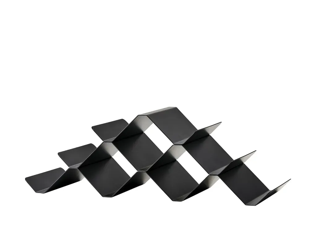 Casier à vin en acier laqué noir