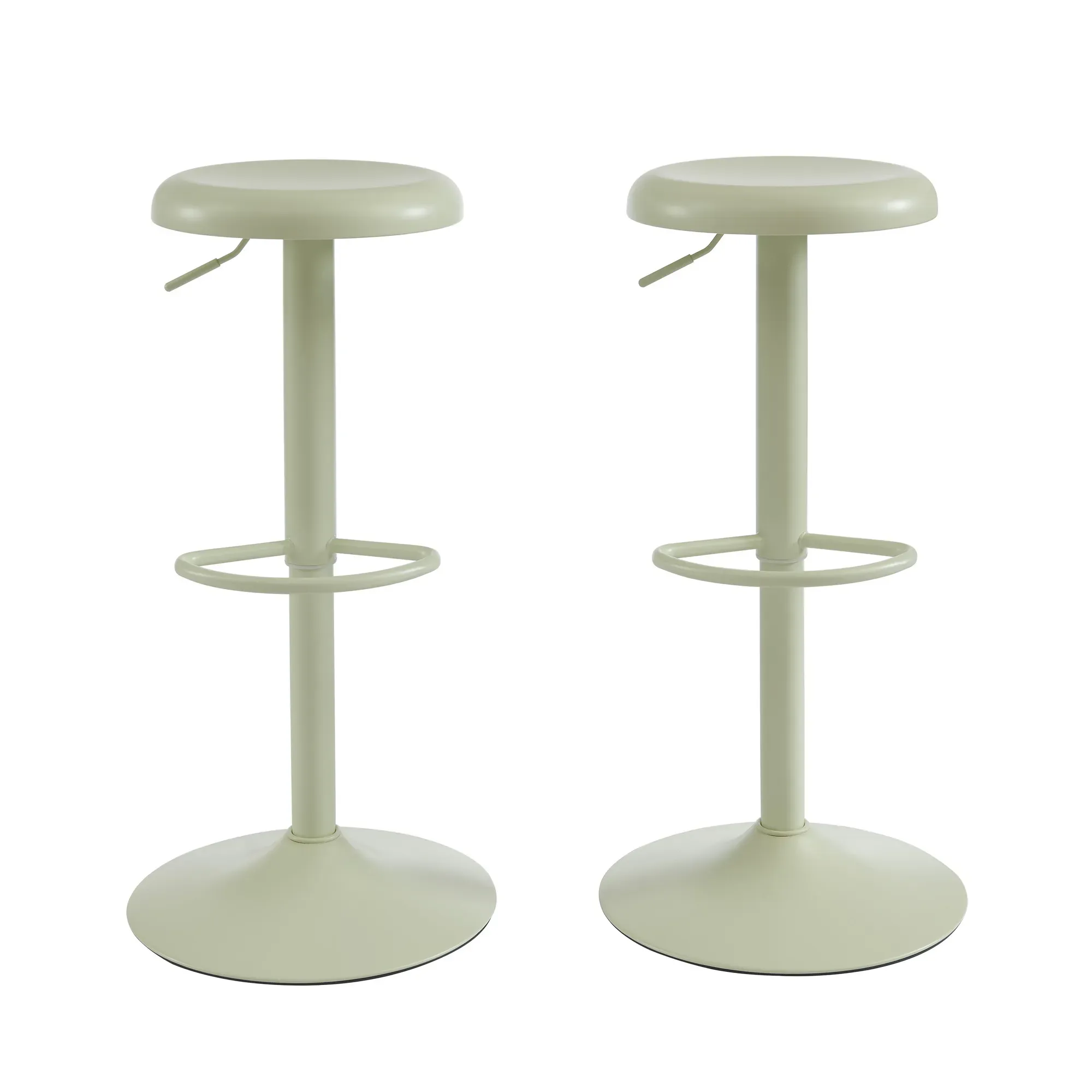 Tabouret de bar en métal vert amande piètement vert