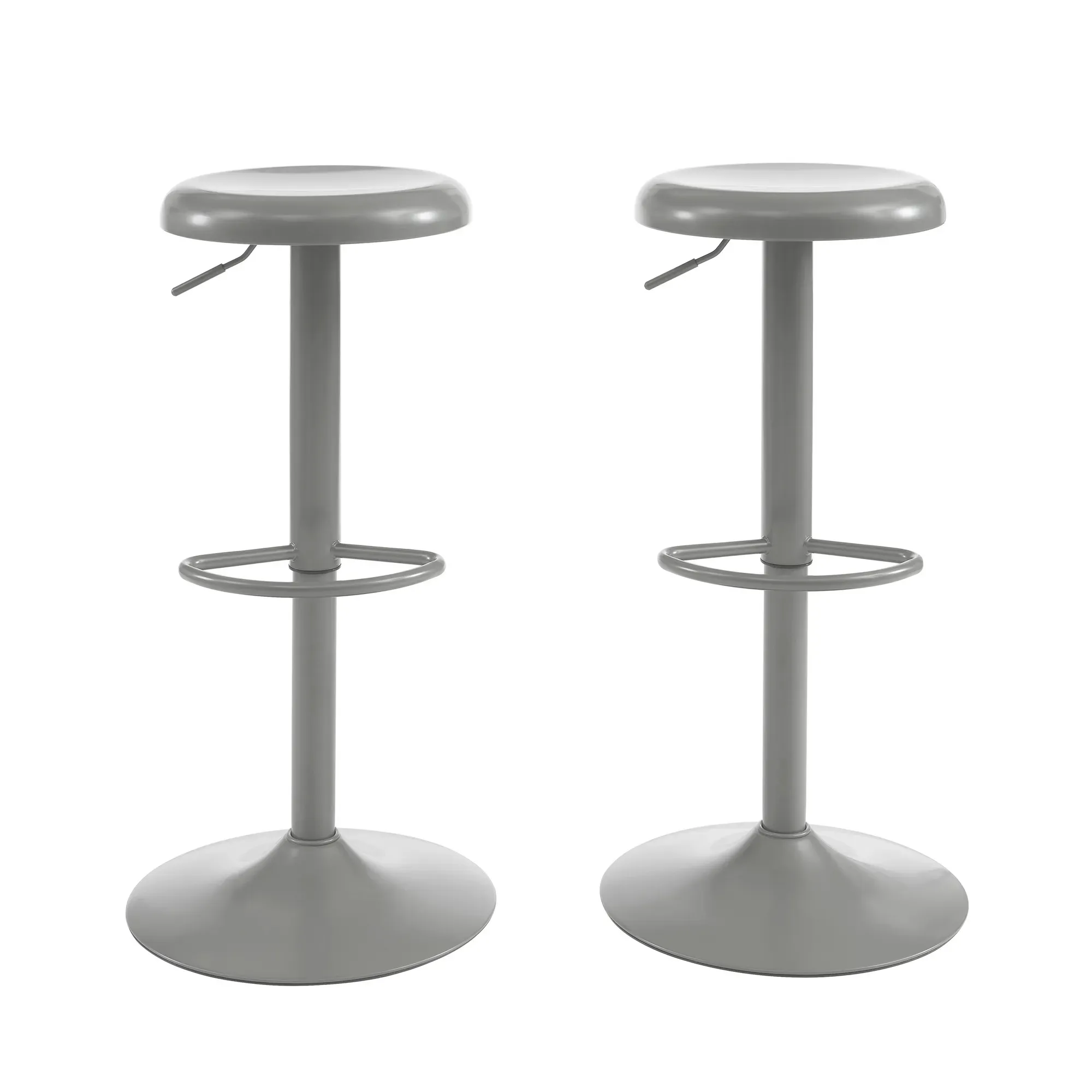 Tabouret de bar en métal gris mat piètement gris