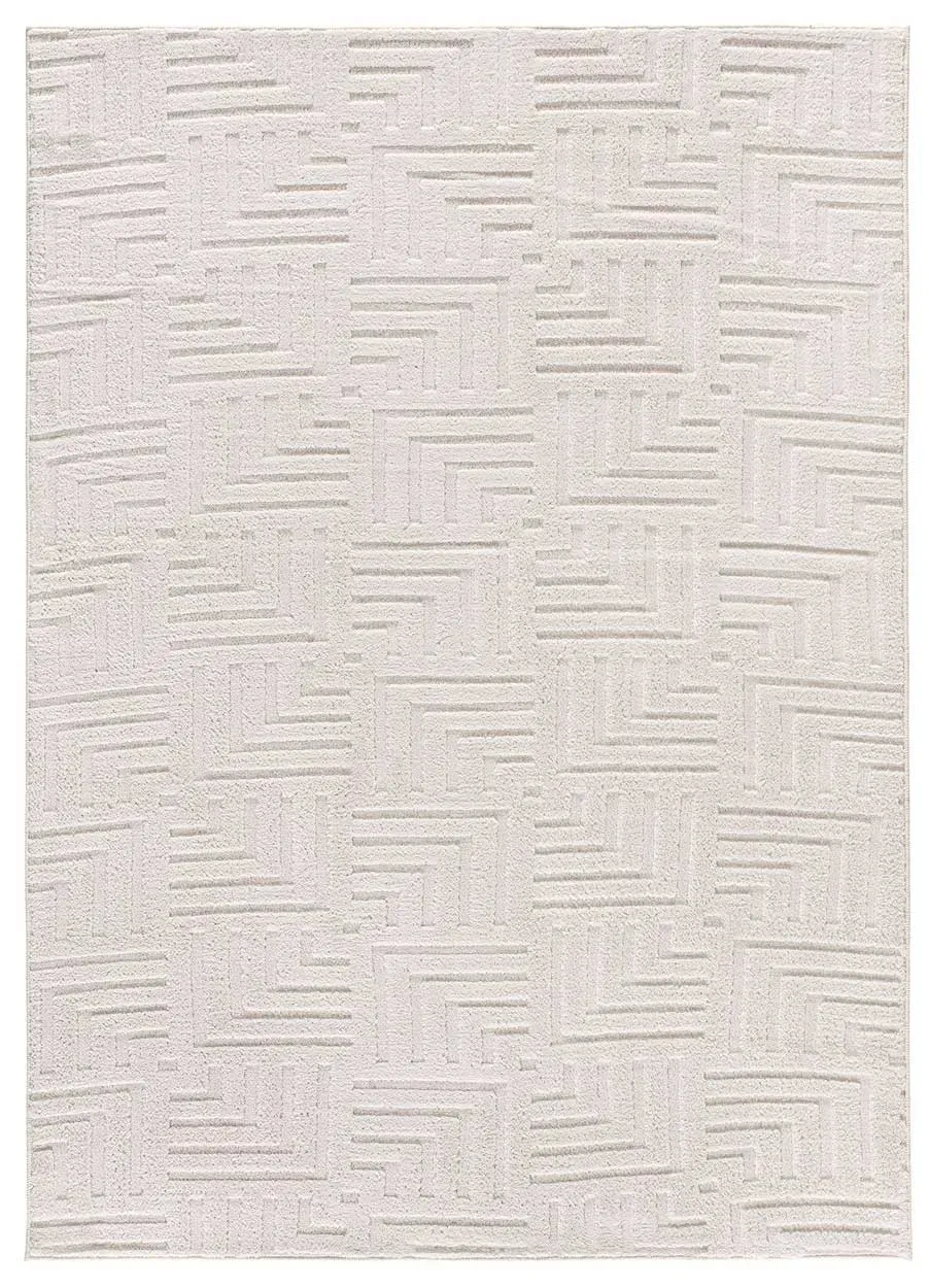 Tapis lavable à relief blanc 120x170 cm