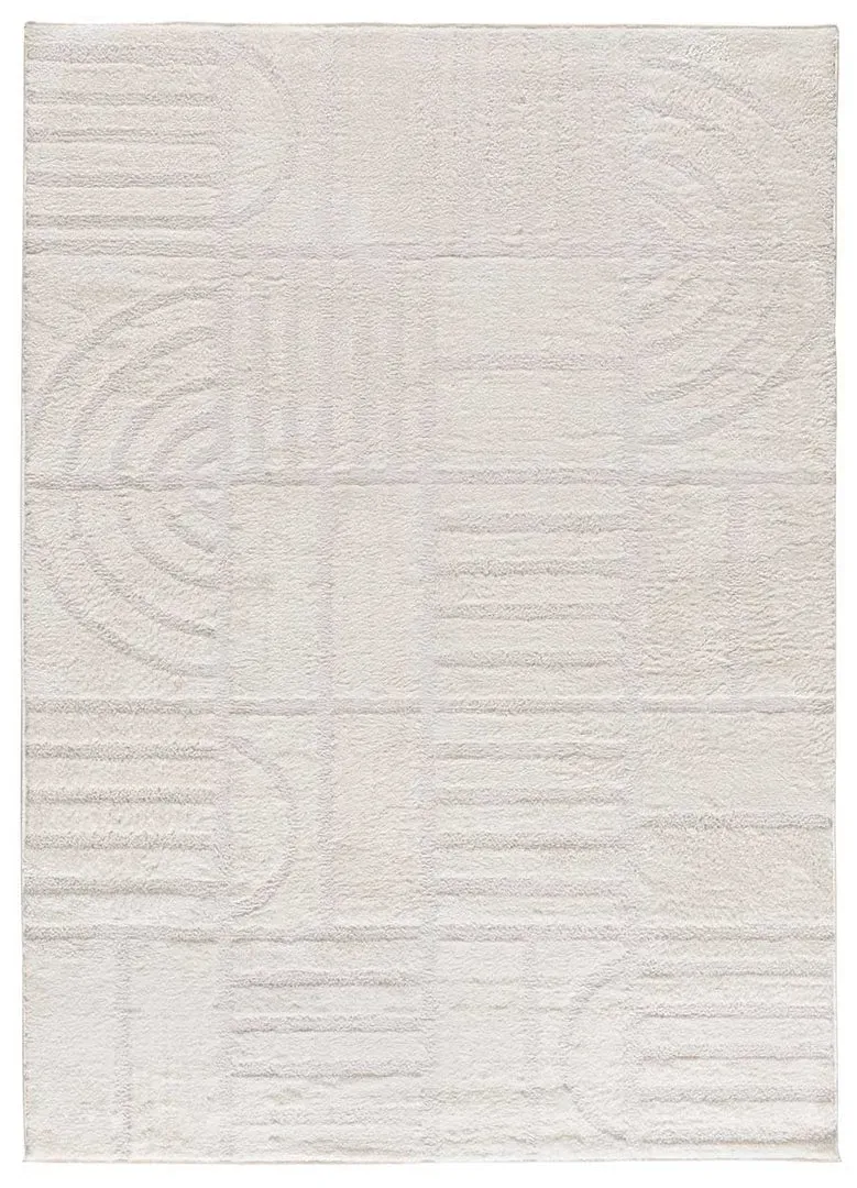 Tapis à relief géométrique crème 160x230 cm