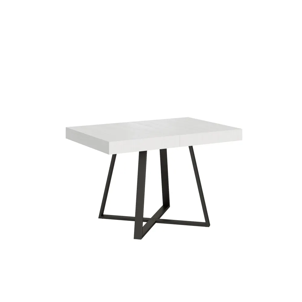 Table extensible 90x120/224 cm effet bois frêne blanc