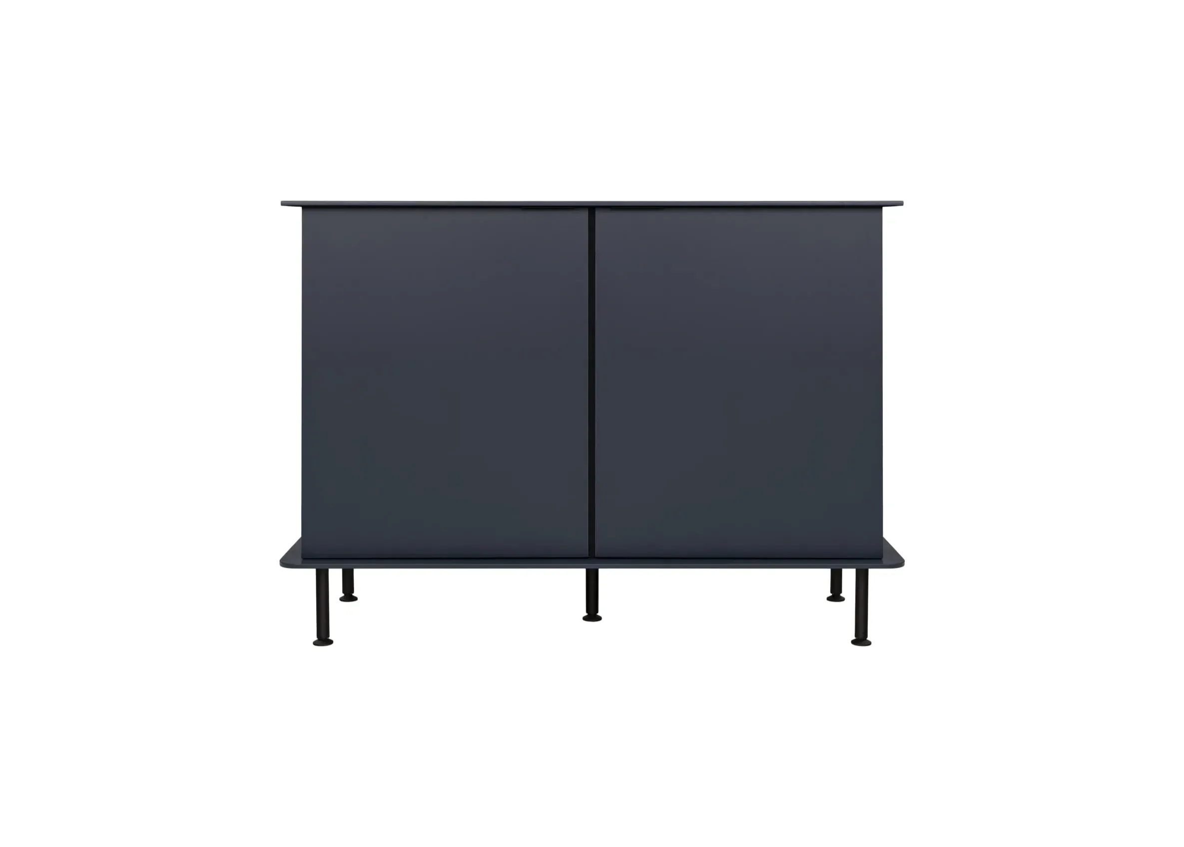 Commode en panneaux de fibres de bois avec plateau en chêne, bleu