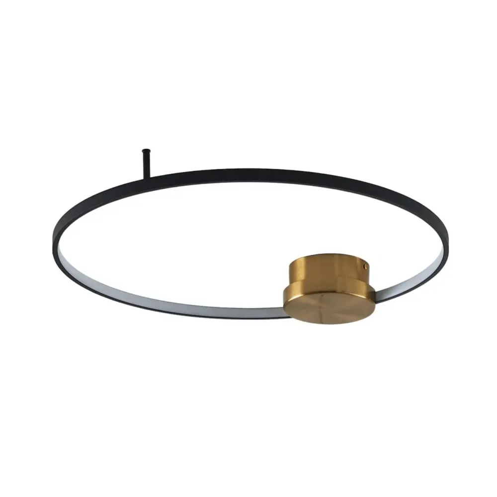 Plafonnier en acier, aluminium et silicone Noir et doré 67 cm