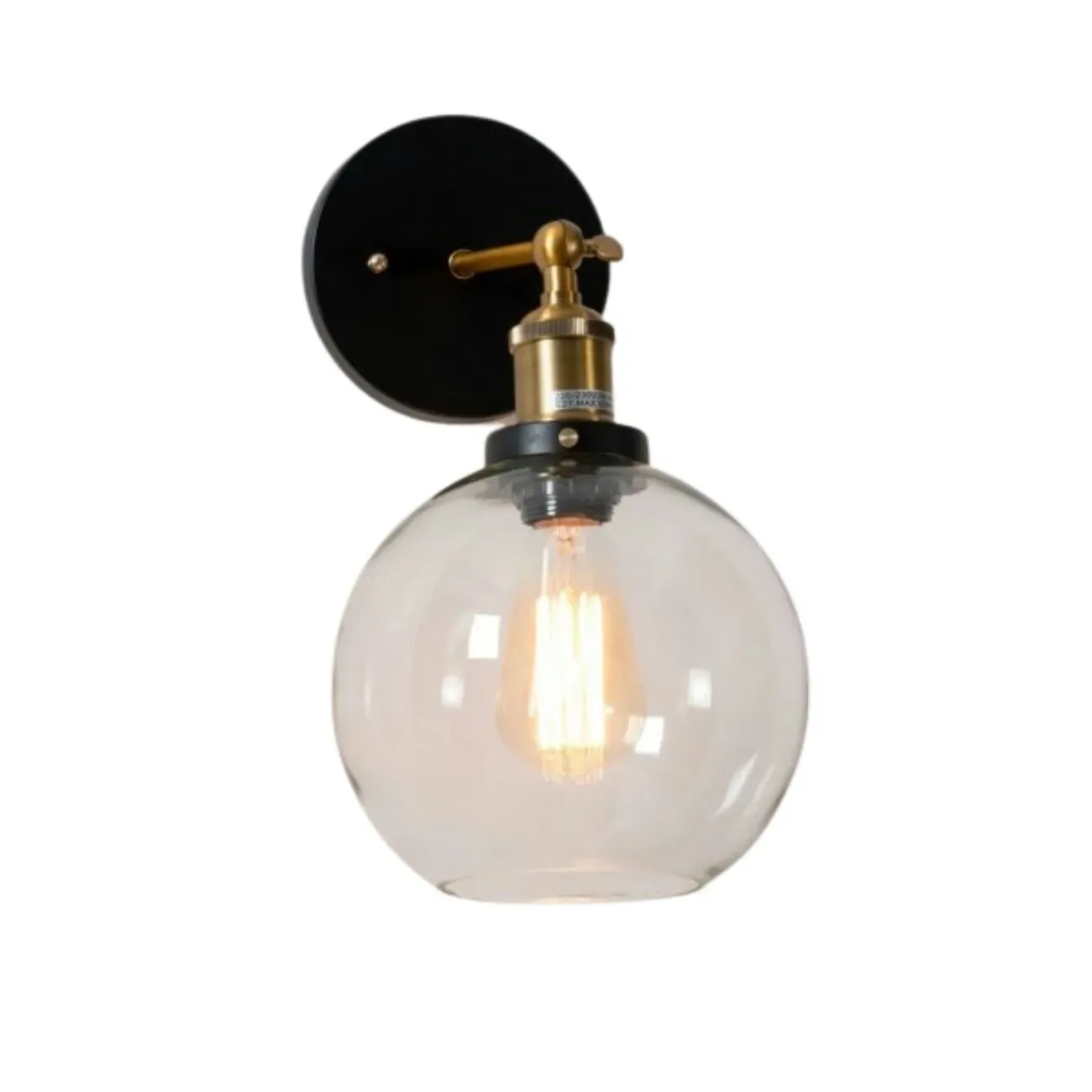 Applique en verre Transparent et noir 31 cm