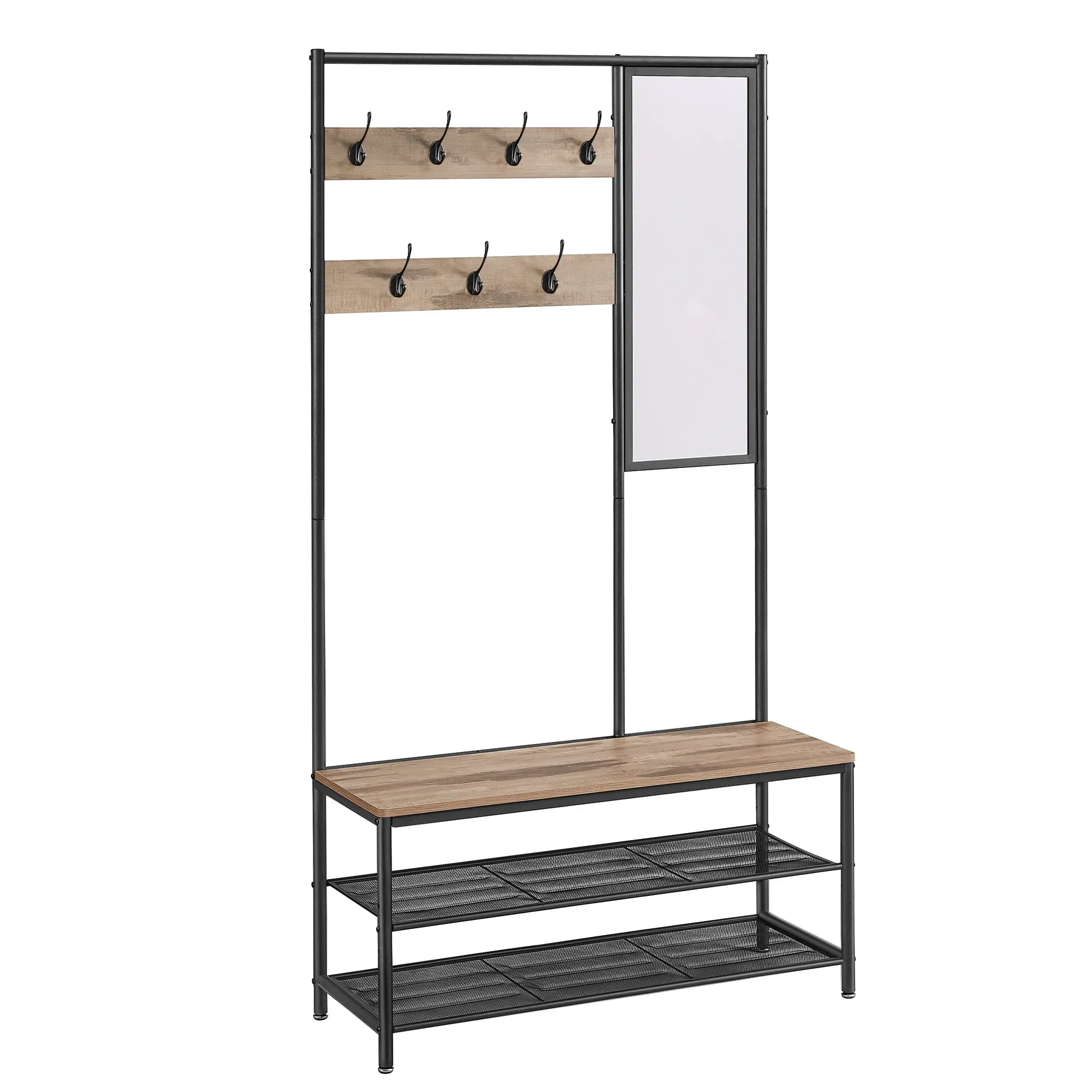 Meuble d'entrée avec crochets marron camel noir d'encre