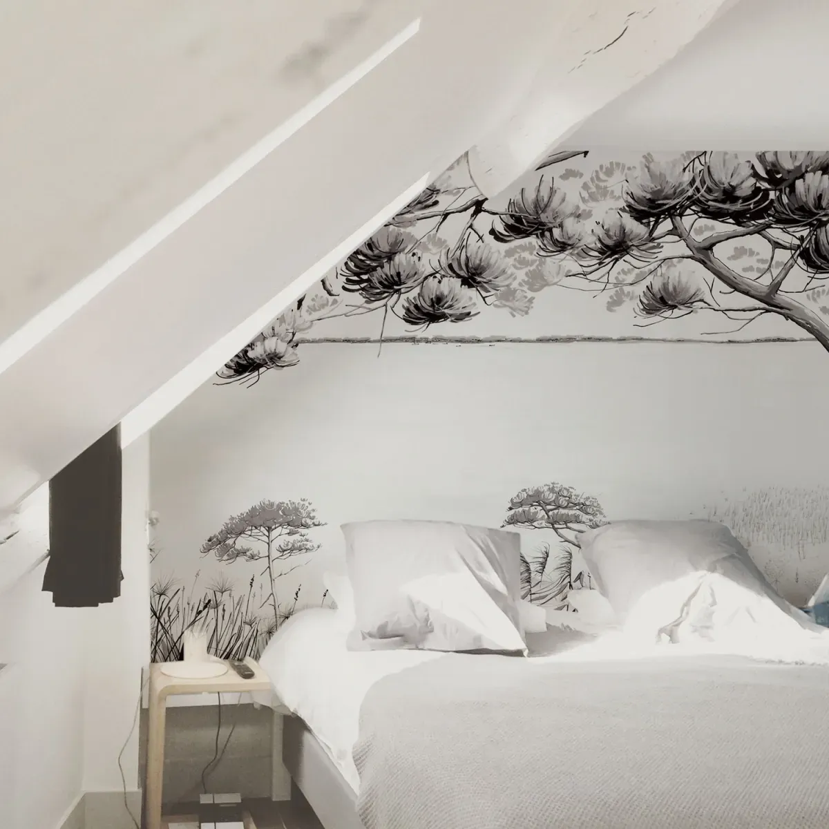 Papier peint panoramique sur les bords du lac noir 450x250cm