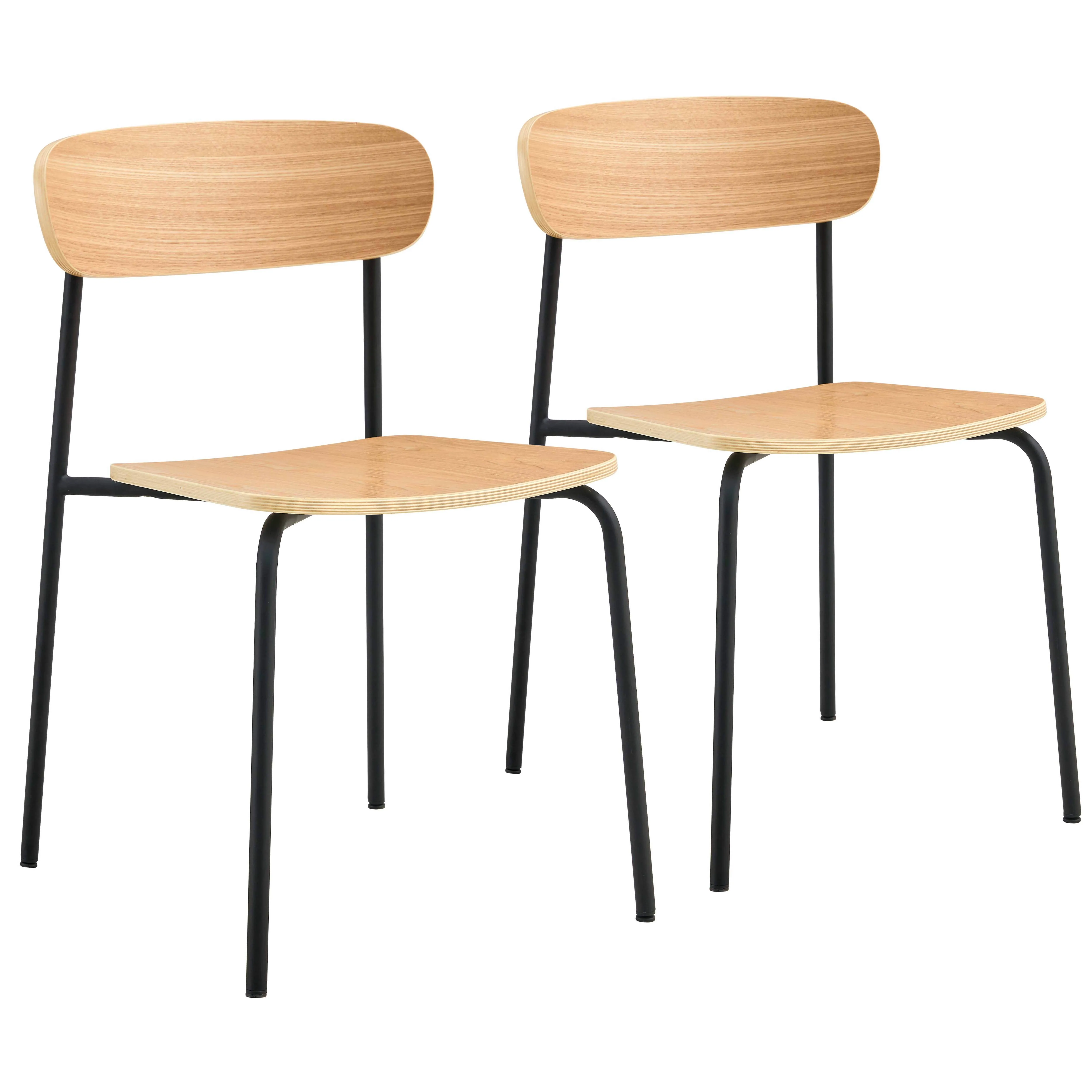 Lot de 2 chaises en bois noir