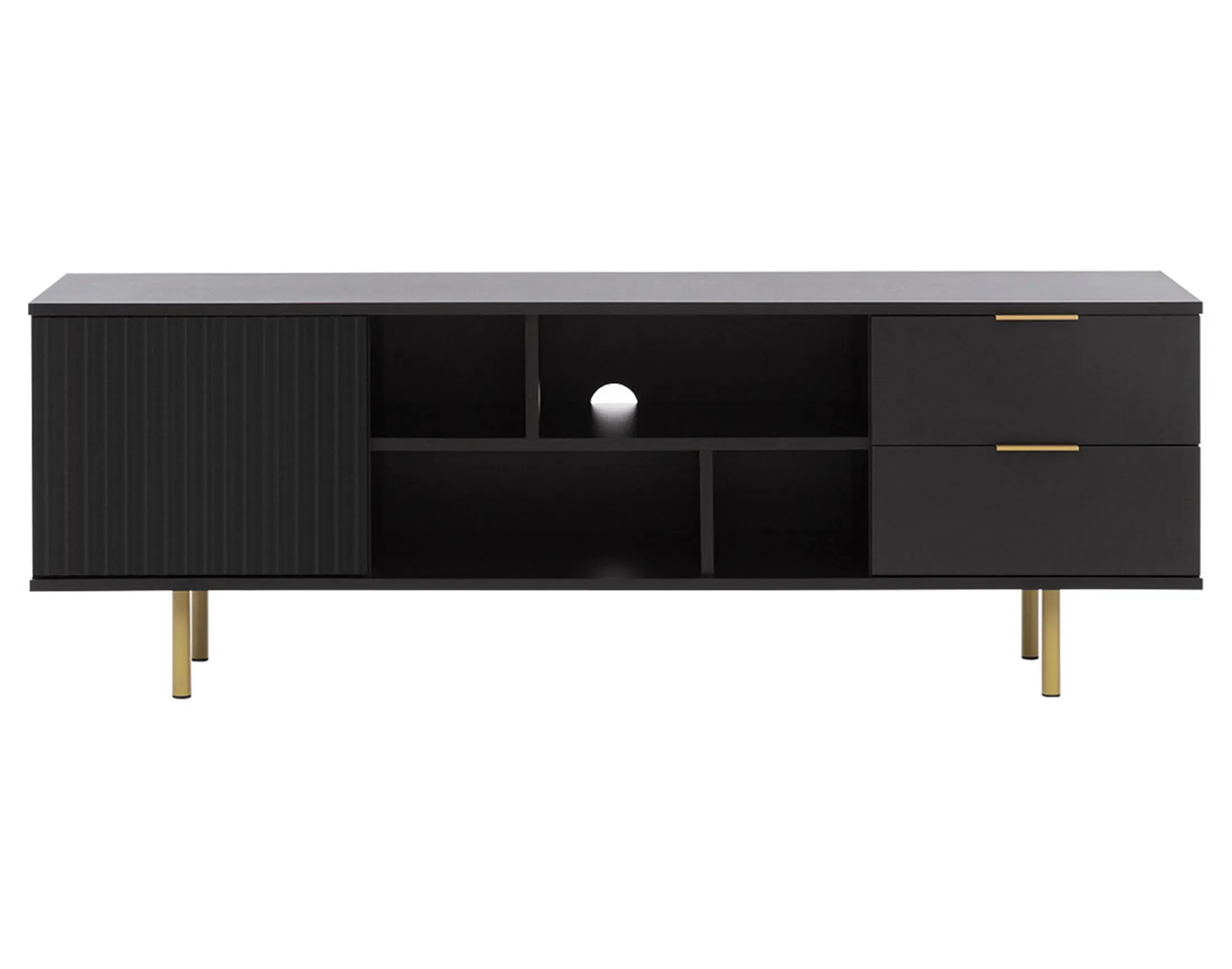 Meuble TV style contemporain 150 cm noir