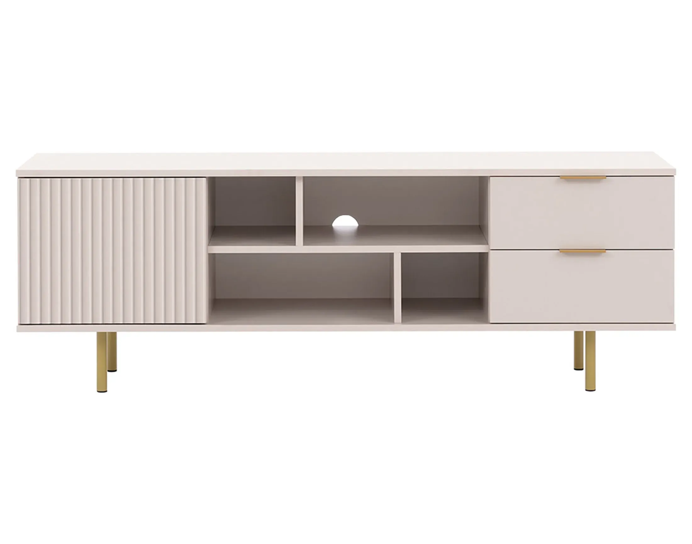 Meuble TV style contemporain 150 cm beige