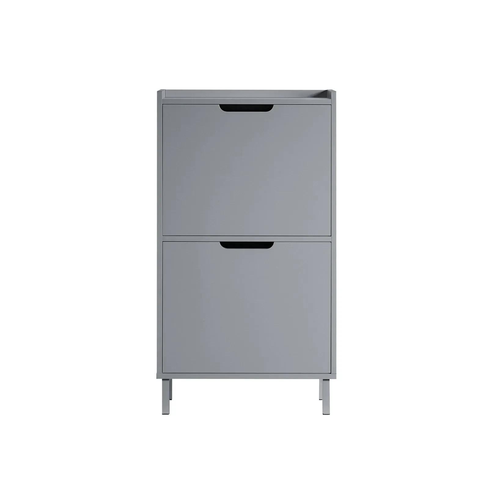 Armoire à chaussures 2 abattants effet bois gris