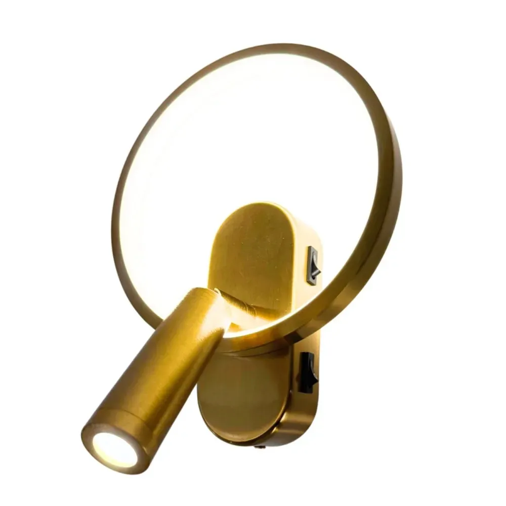 Applique en acier, aluminium et silicone Doré / Laiton 25 cm