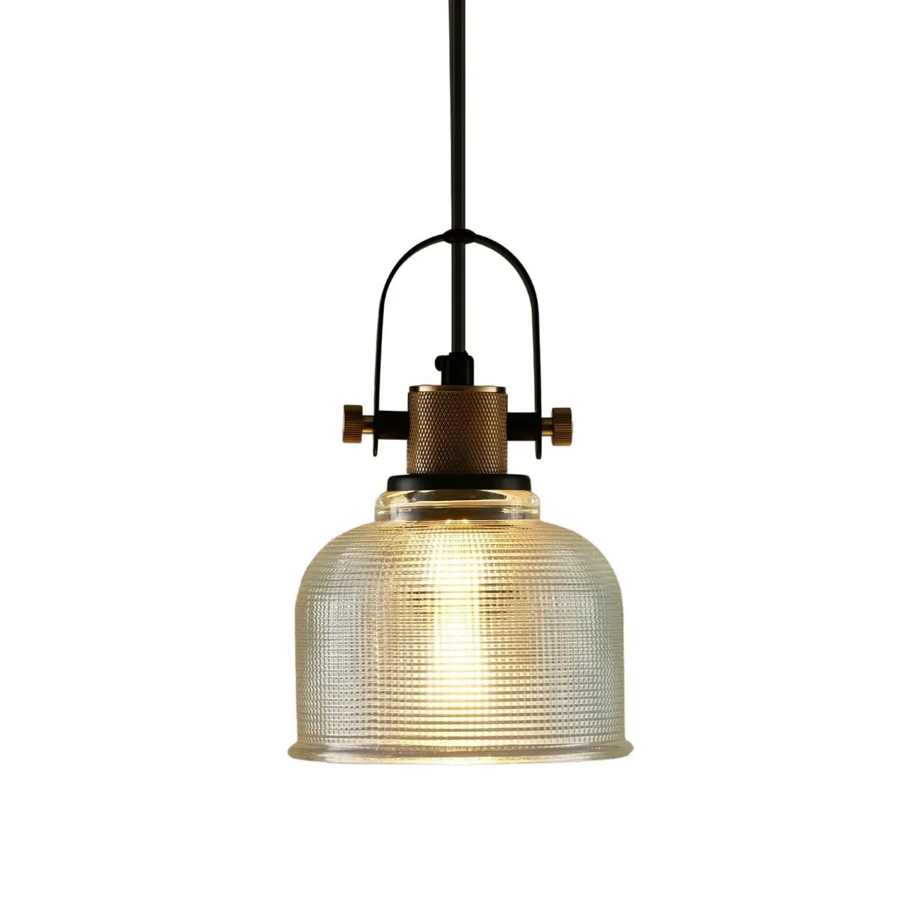 Suspension en verre Transparent et noir 22 cm