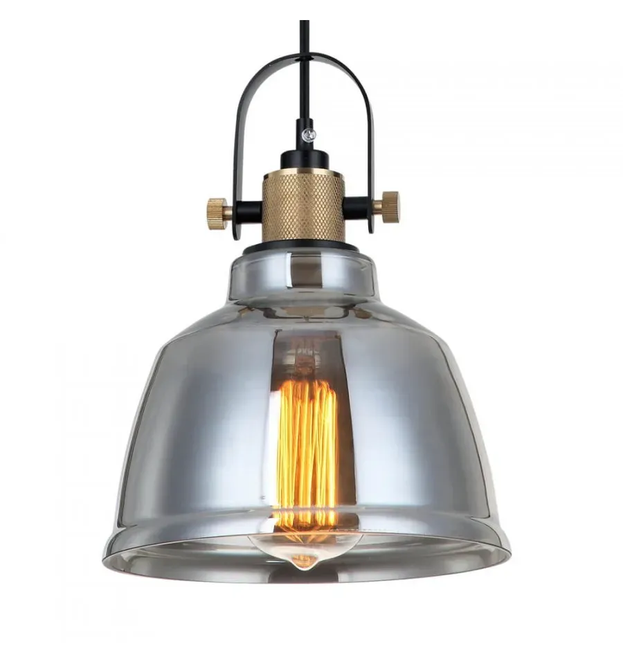 Suspension en verre Gris fumé 20 cm