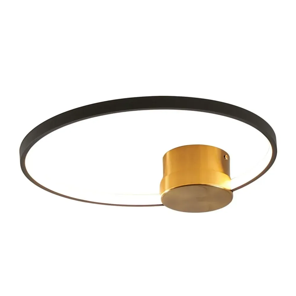 Applique en acier, aluminium et silicone Noir et doré 44 cm