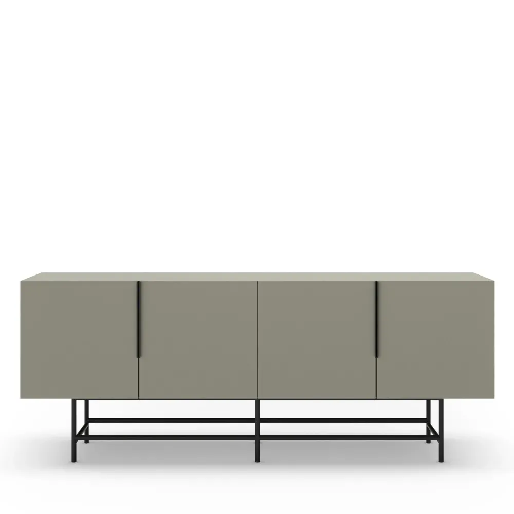 Buffet 4 portes en bois et métal L200cm - Vert amande