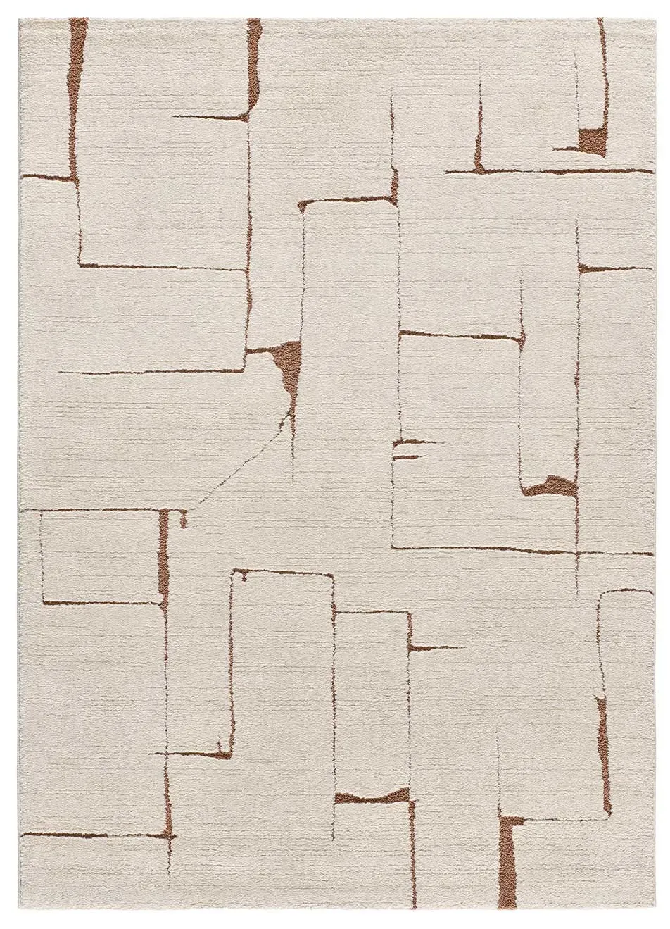 Tapis à relief scandinave crème/rouille 120x170 cm
