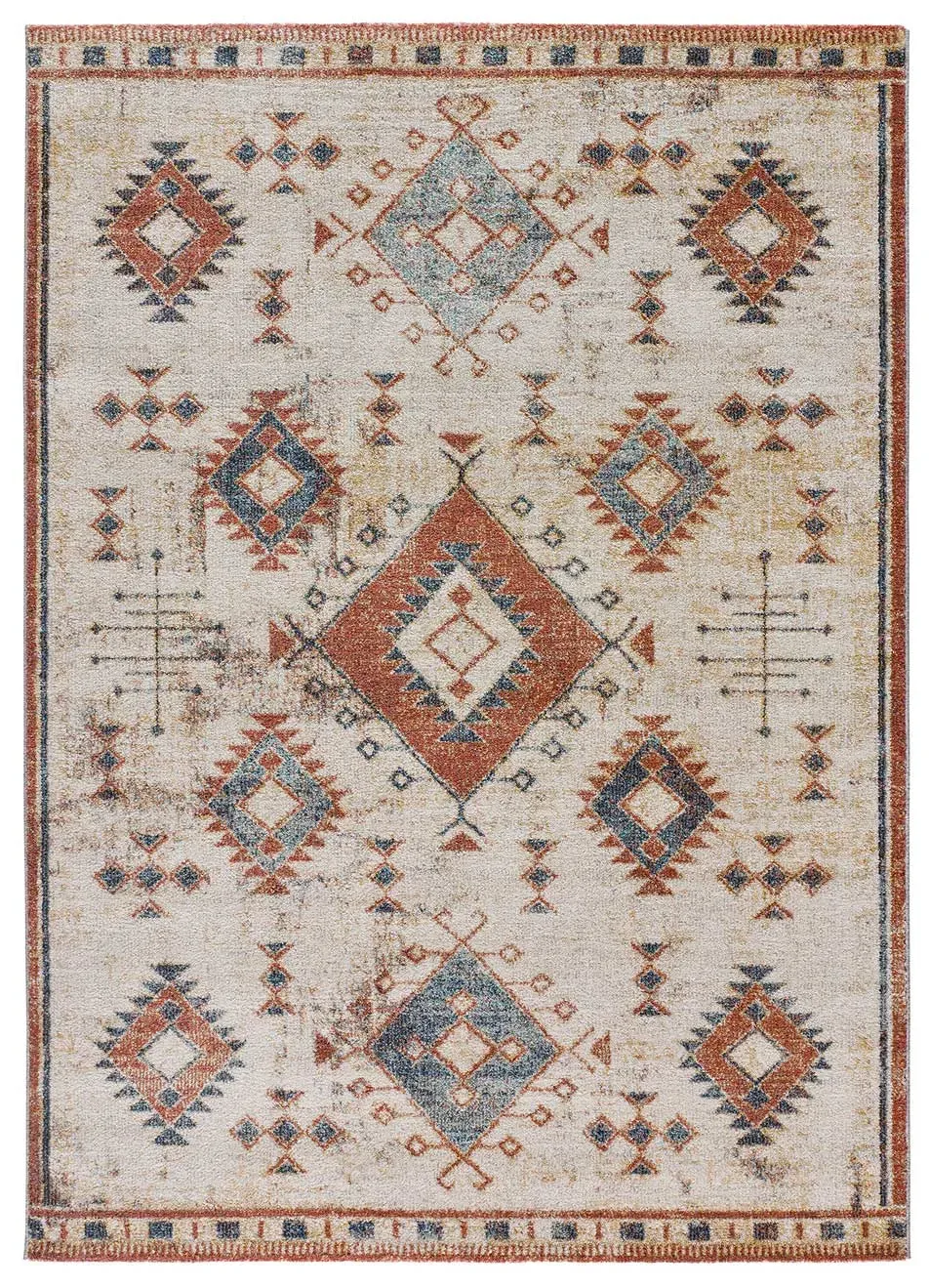 Tapis ethnique rouille/beige 120x170 cm