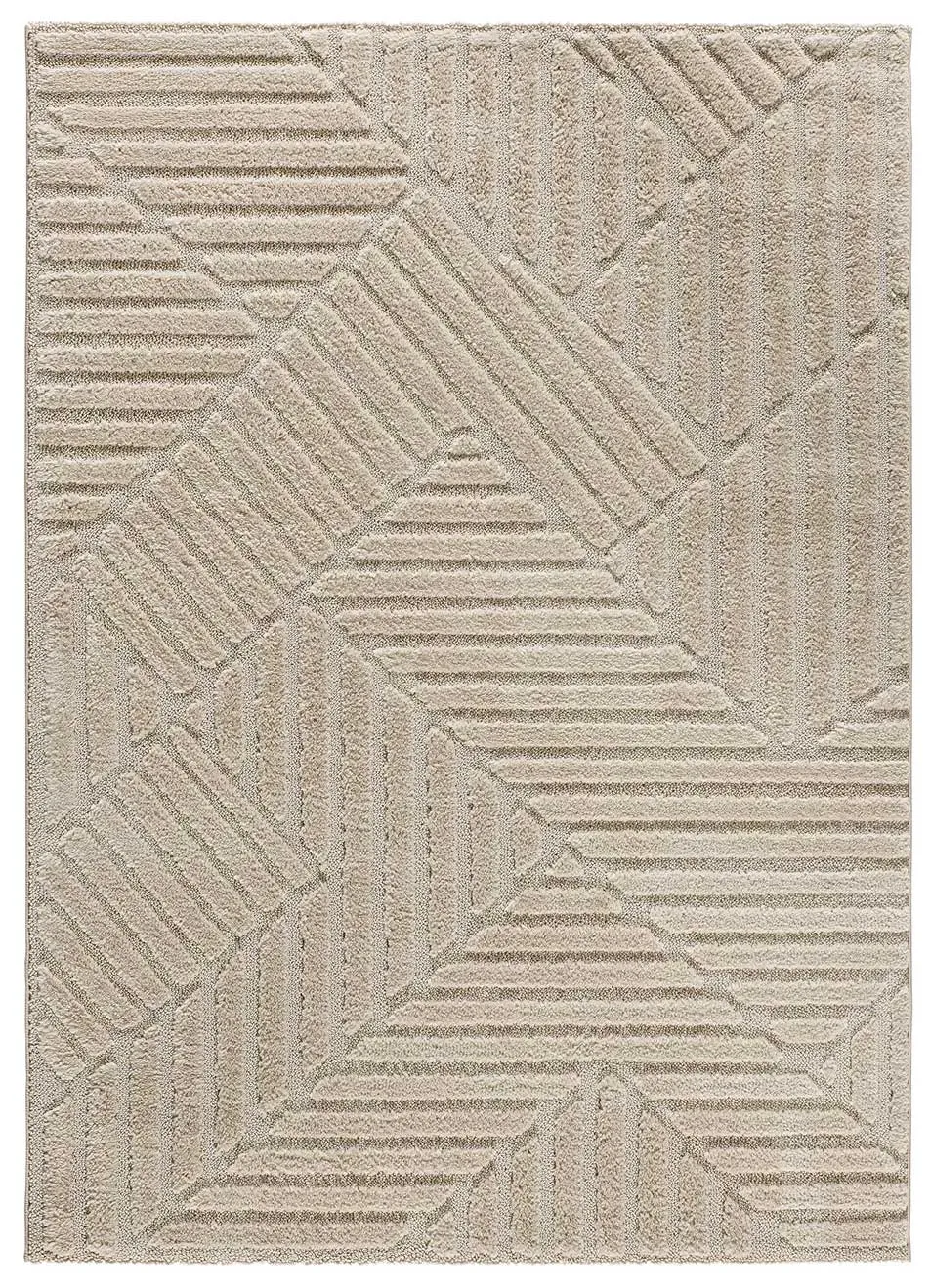 Tapis à relief à poils longs beige 160x230 cm