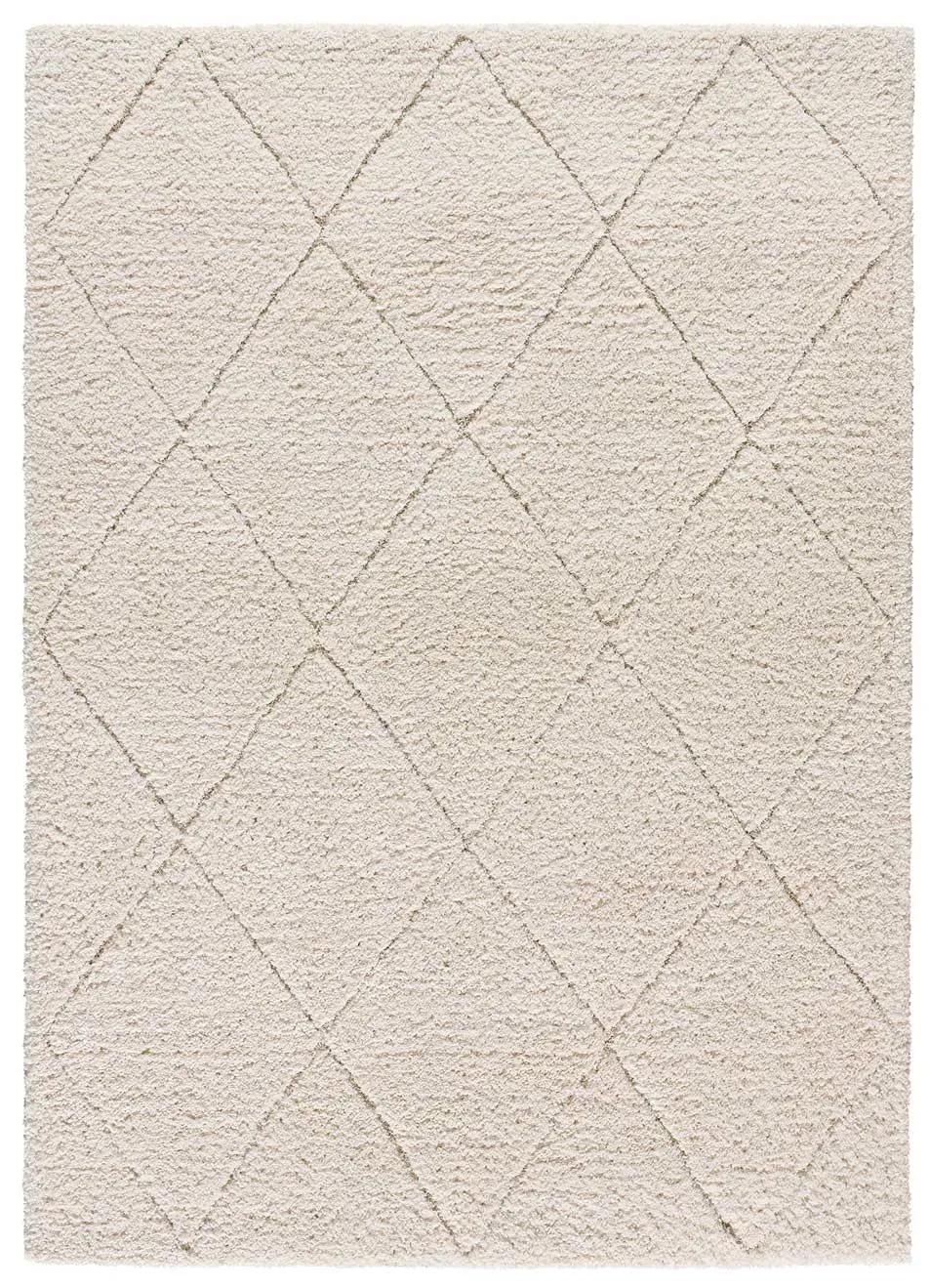 Tapis shaggy scandinave blanc/crème 120x170 cm