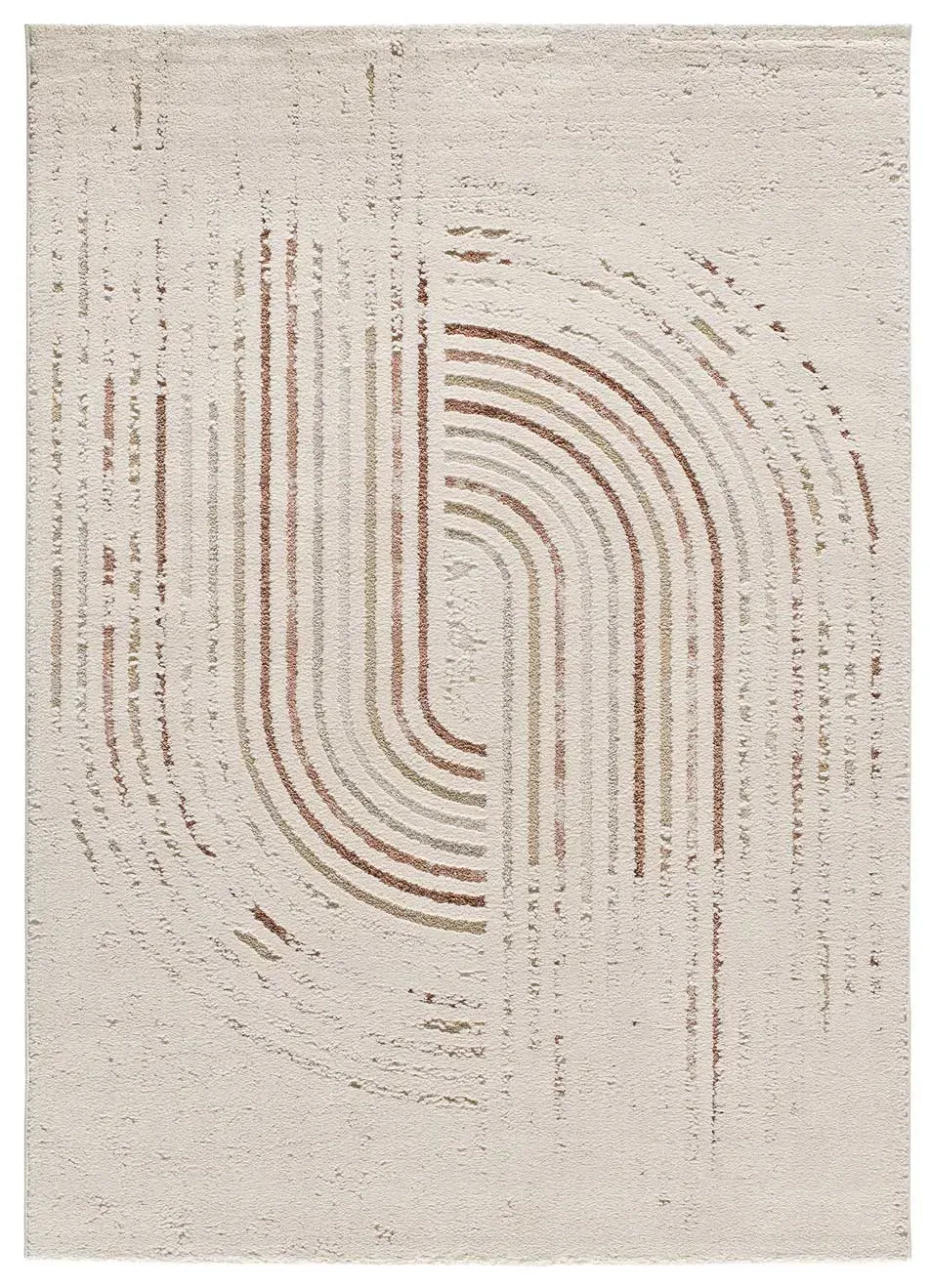 Tapis à relief scandinave crème/rouille 160x230 cm