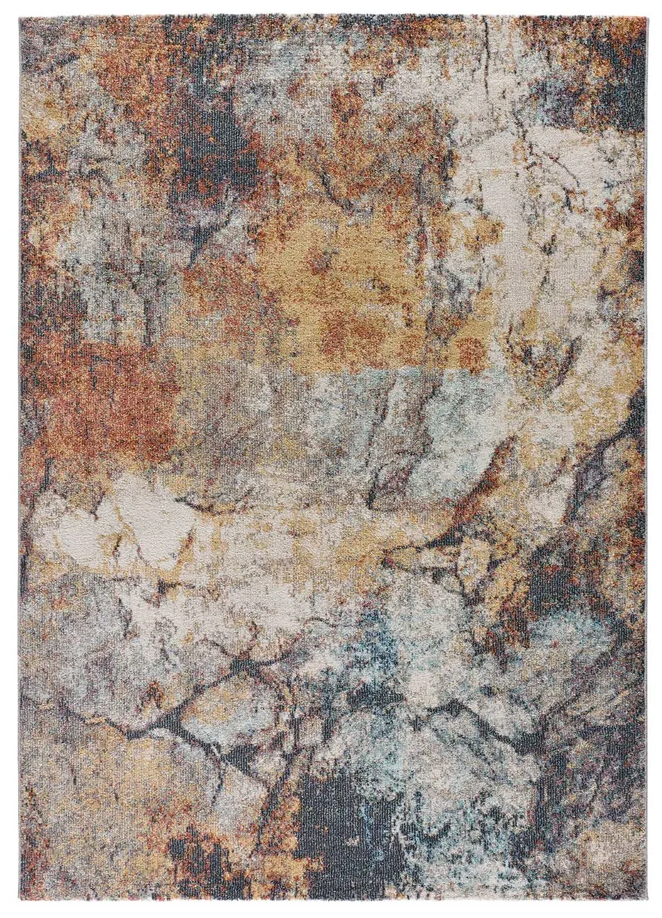 Tapis abstrait rouille/bleu/beige 120x170 cm