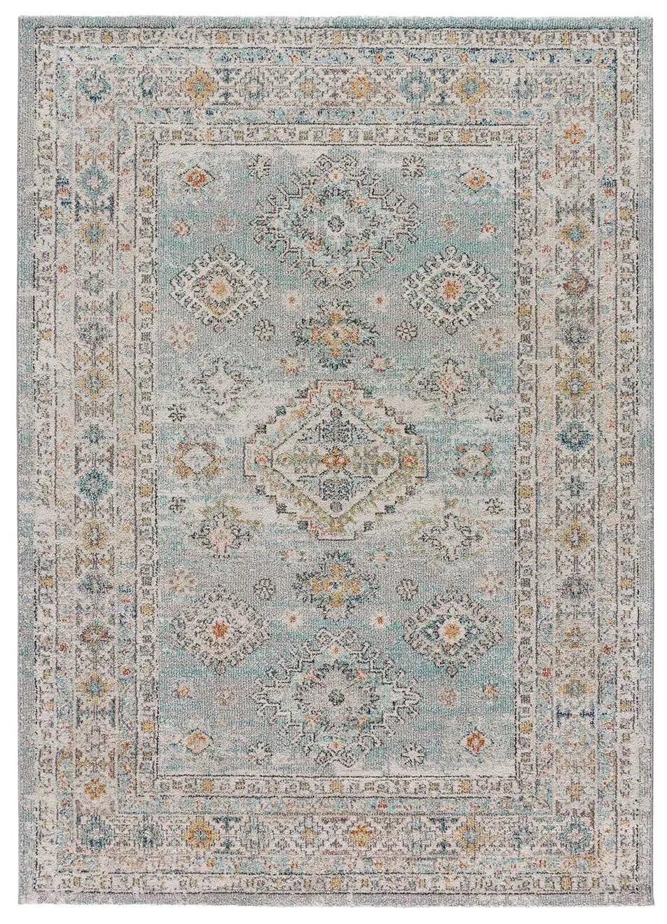 Tapis vintage bleu/beige 80x150 cm