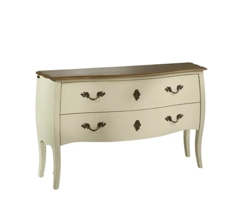 Commode 2 tiroirs plateau en chêne blanc