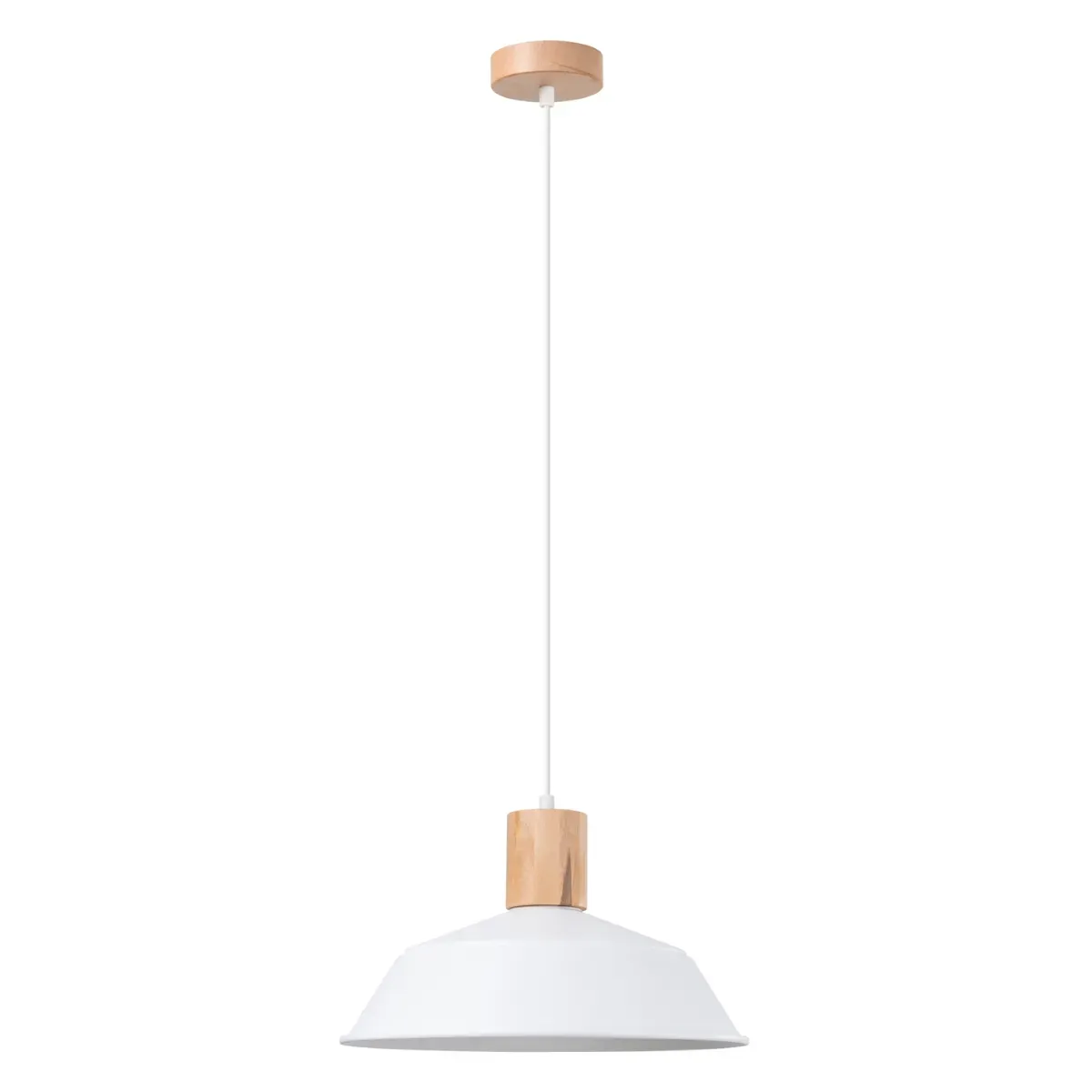 Lampe suspendue acier blanc H 120 cm