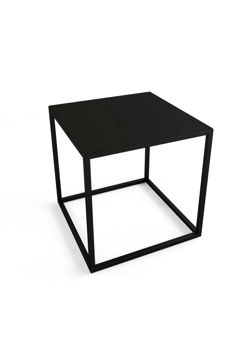 Table d'appoint en acier noir, 40x40x40 cm
