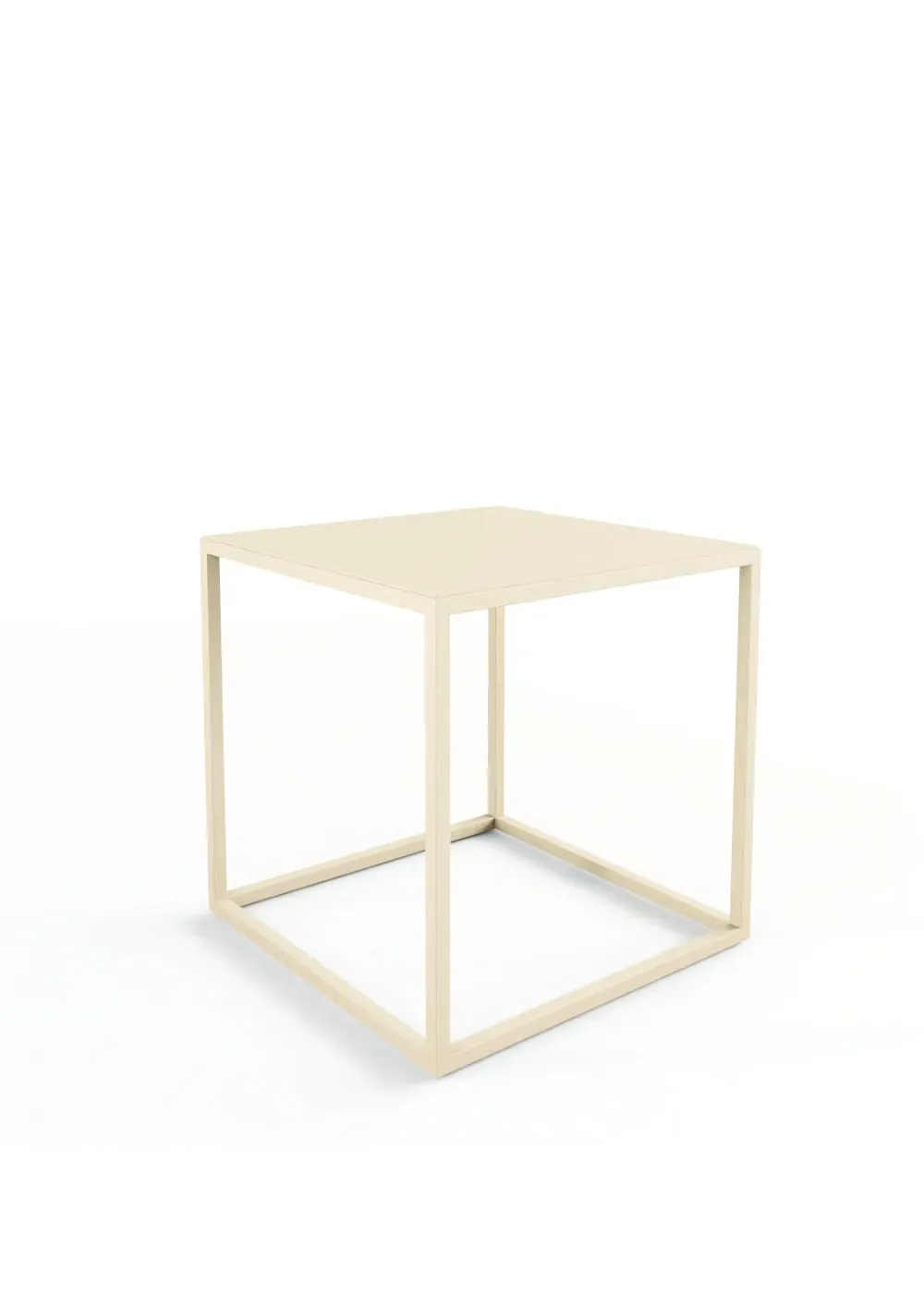 Table d'appoint en acier beige, 40x40x40 cm