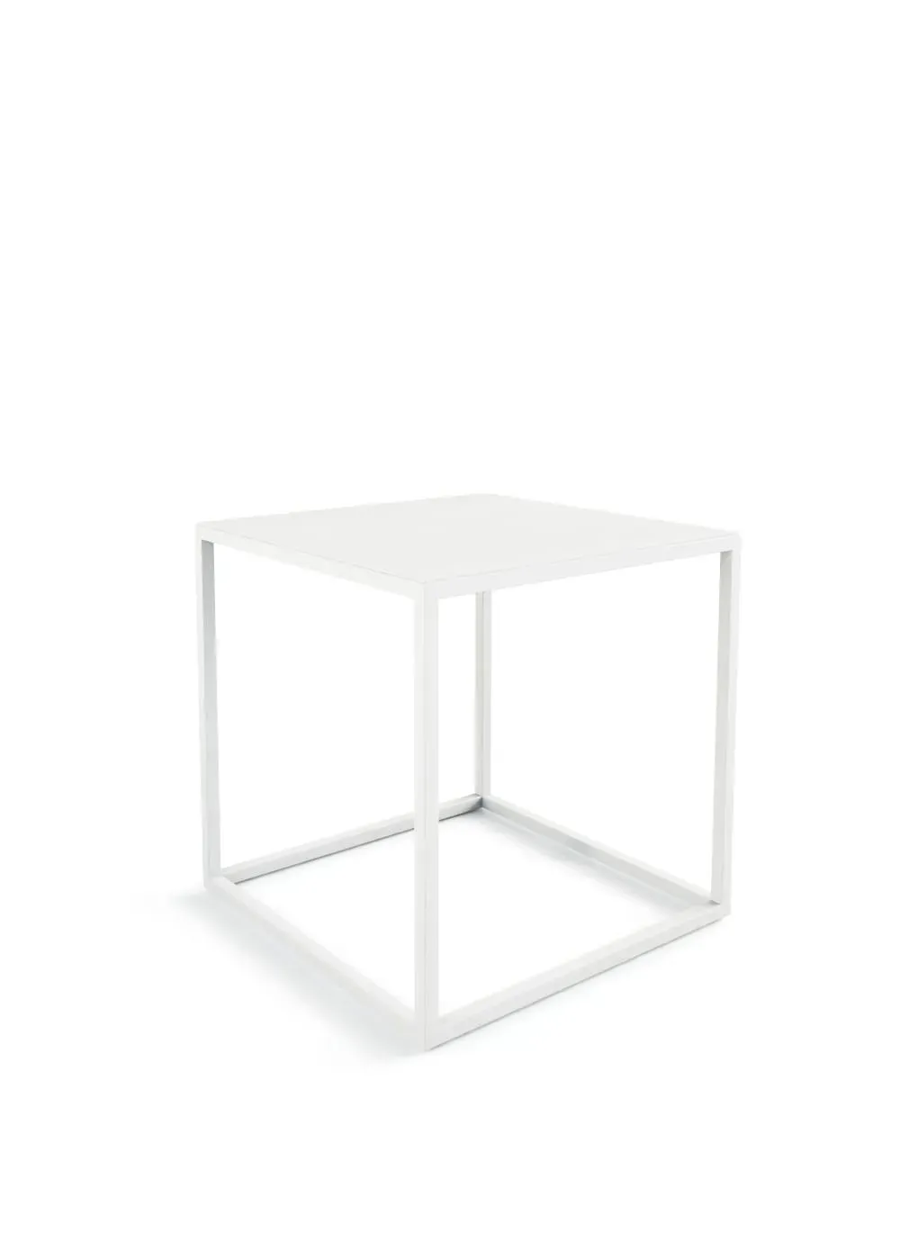 Table d'appoint en acier blanc, 40x40x40 cm
