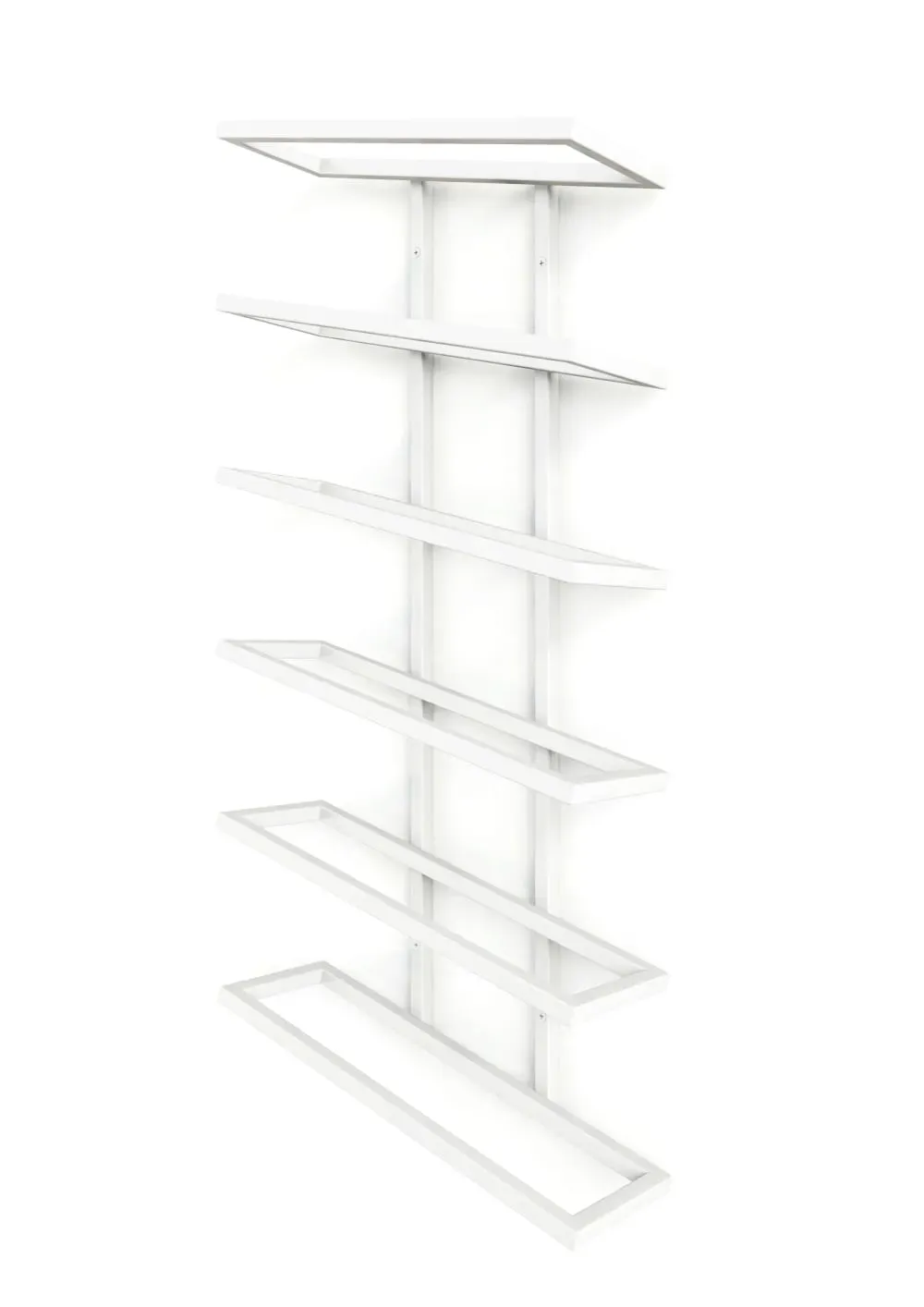 Etagère à vin murale en acier blanc,  62x27x10 cm