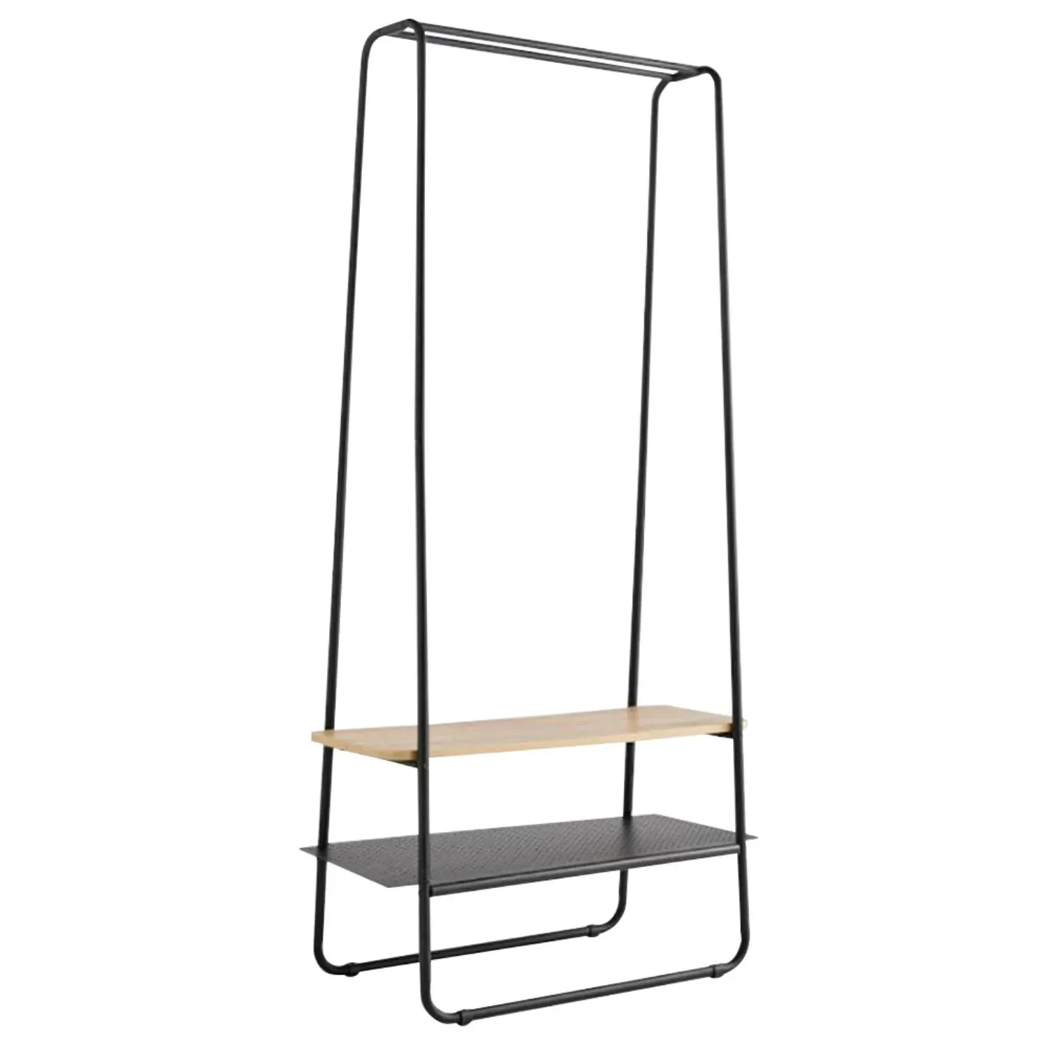 Portant à vêtements en métal et bois avec étagères 40 x80 x 170 cm