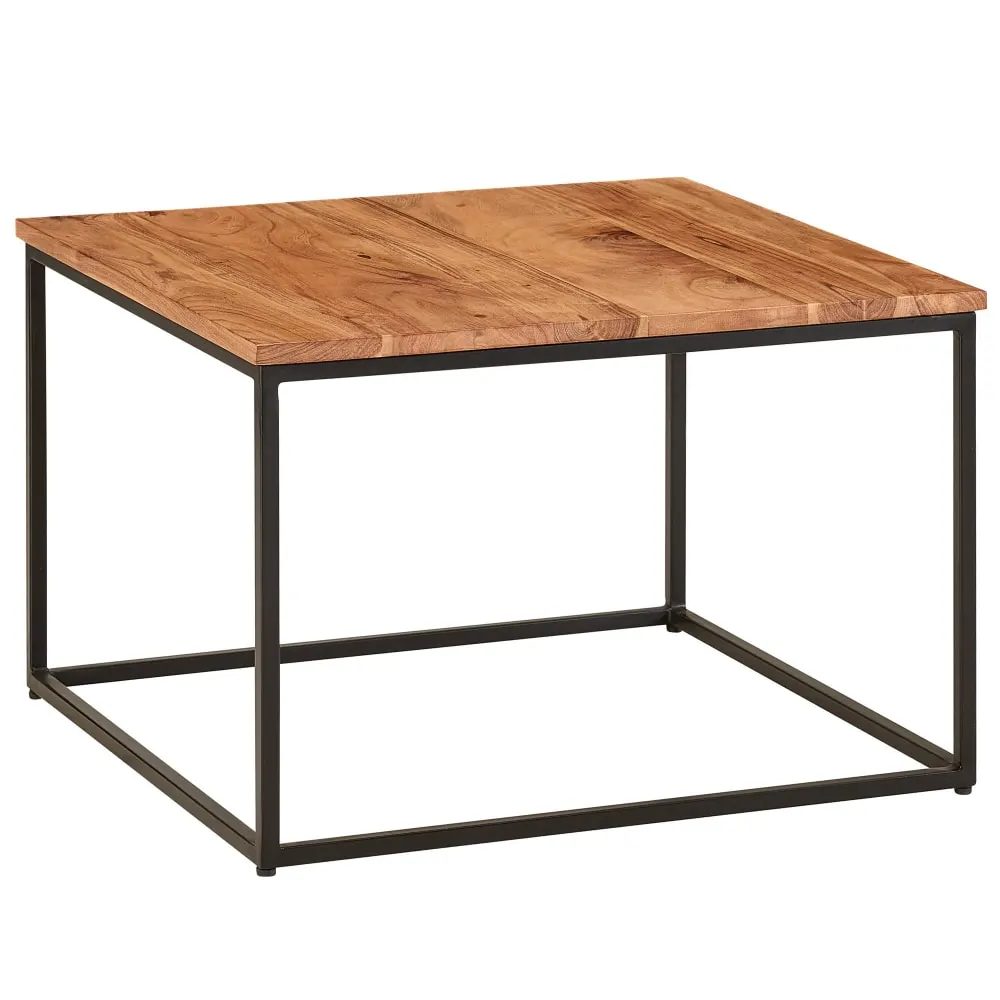 Table basse carrée en bois massif d'acacia, marron