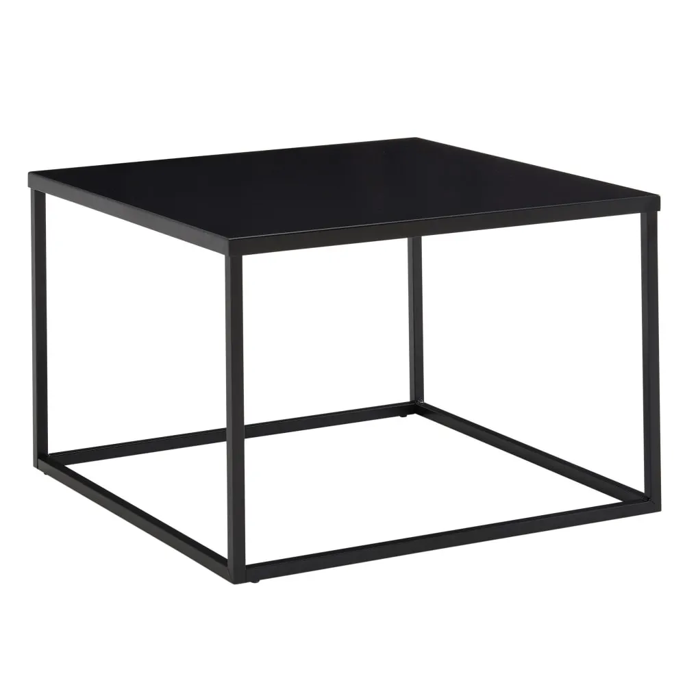 Table basse carrée en métal, noir