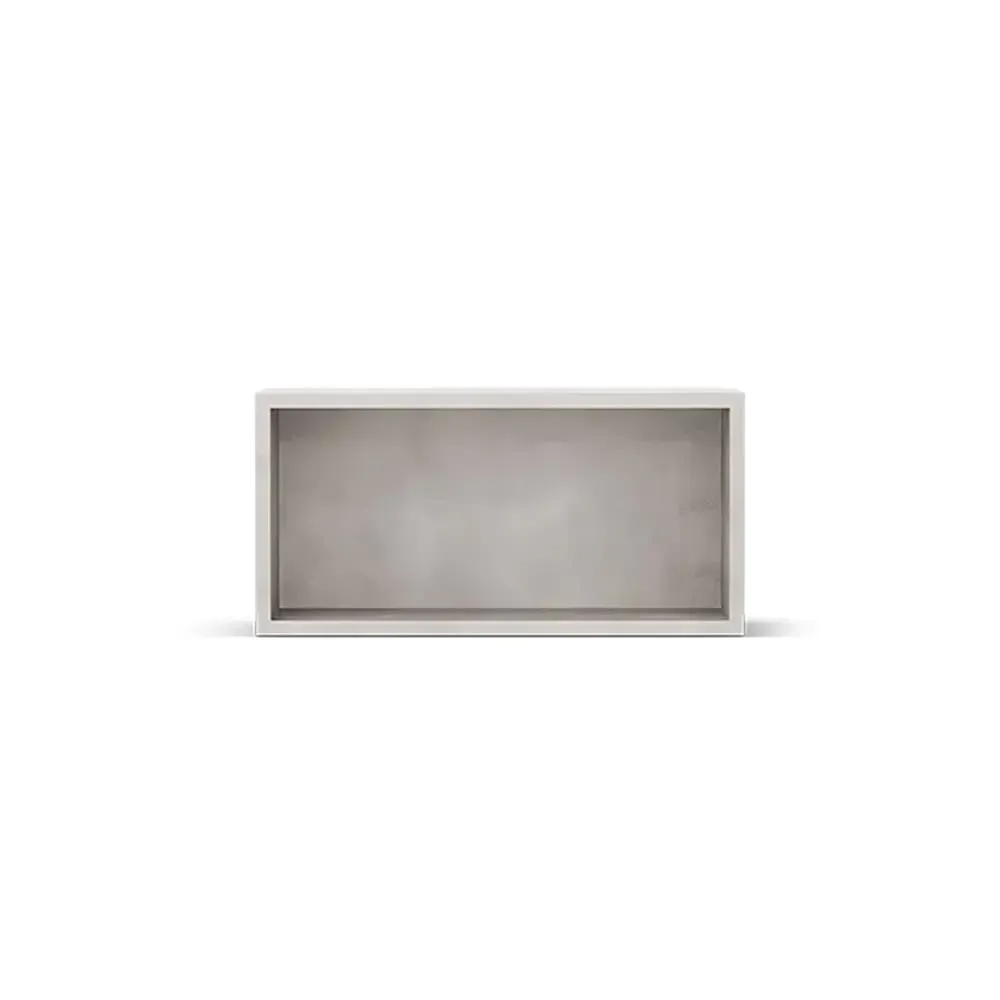 Module de rangement rectangle avec fond en béton gris - 74,5x37cm