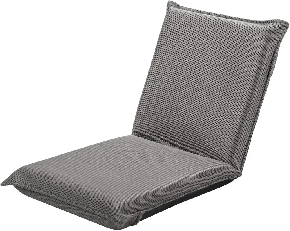 Chaise de sol pliante,6 positions réglables,gris,97x47x8cm