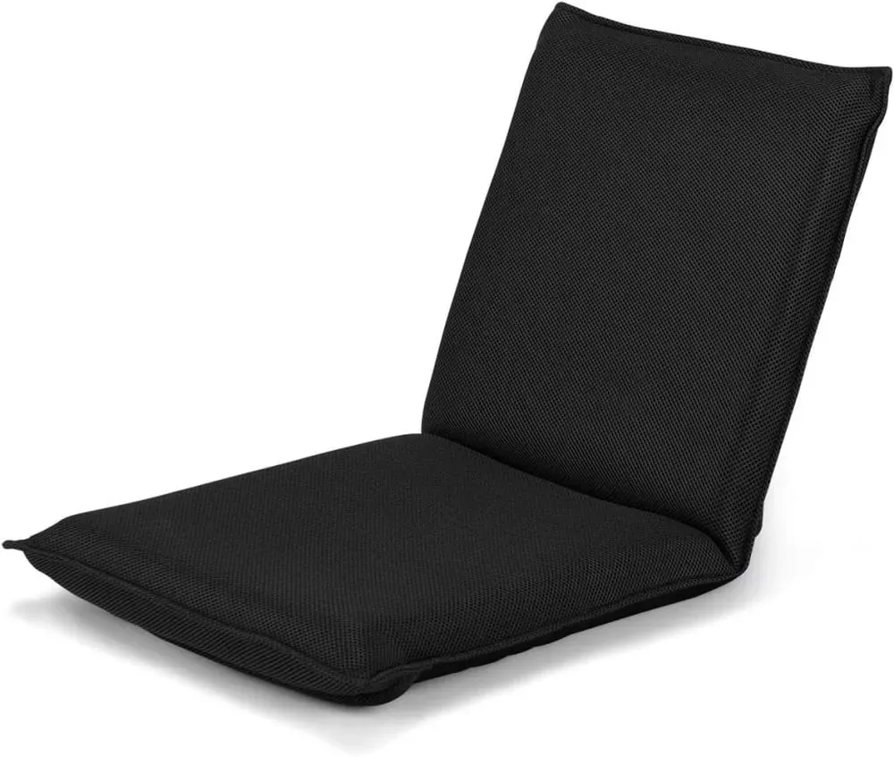 Chaise de sol pliante avec 6 positions réglables noir 98×44×7cm