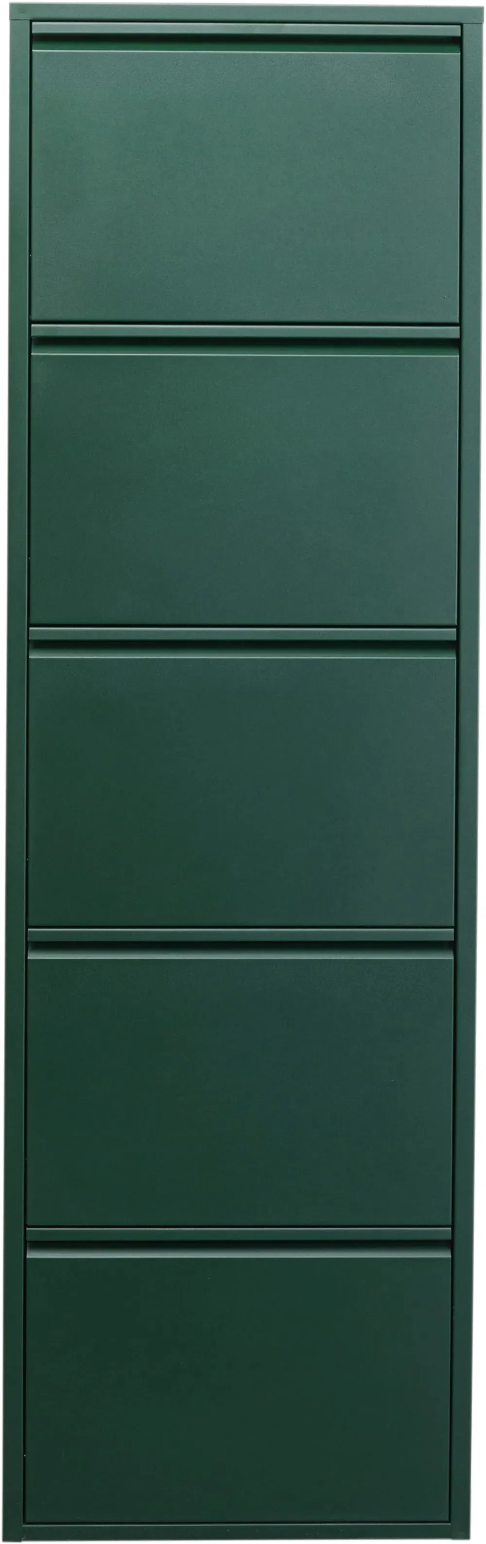 Casier à chaussures 5 tiroirs en acier vert