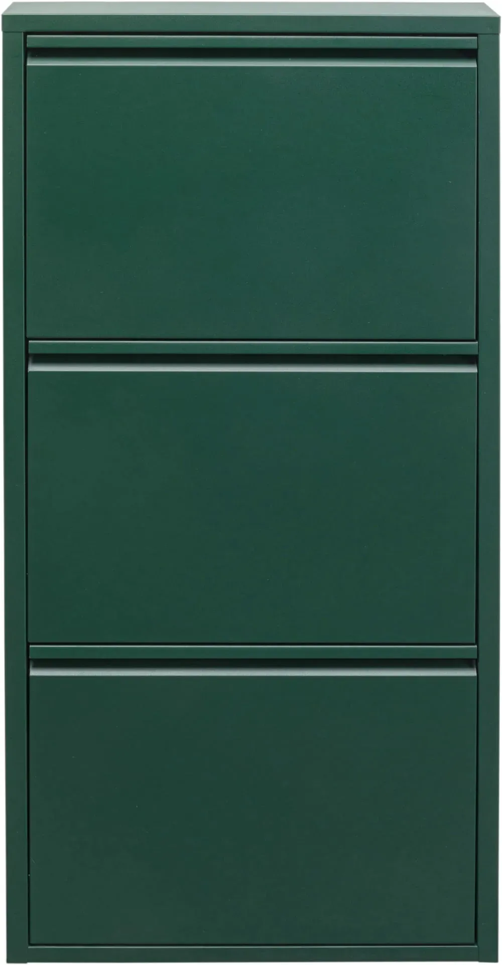 Casier à chaussures 3 tiroirs en acier vert