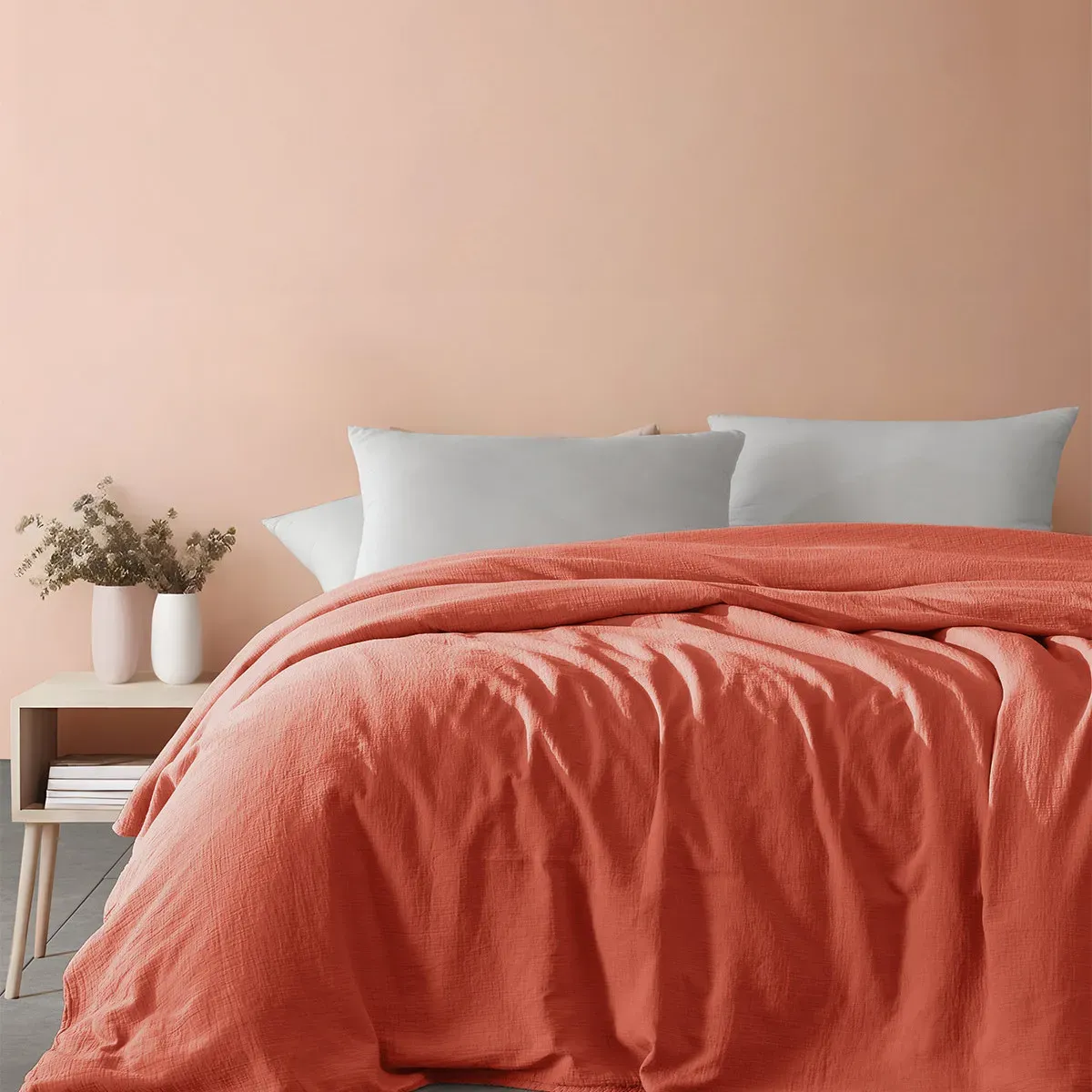 Couvrelit gaze de coton  terracota 240x260 cm