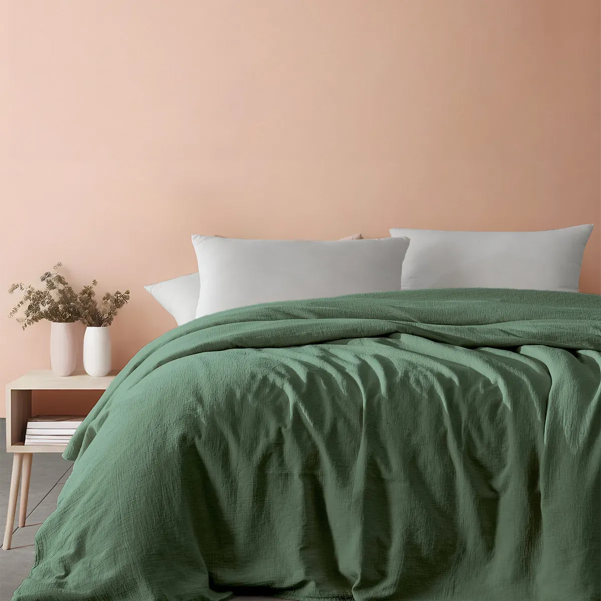 Couvrelit gaze de coton  lichen 240x260 cm