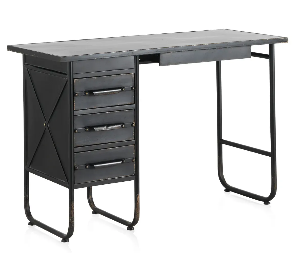 Bureau 4 tiroirs structure métal